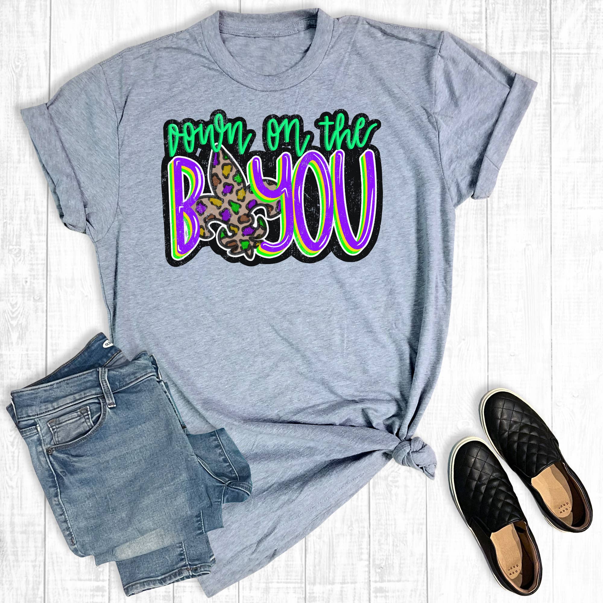 Down On the Bayou Mardi Gras Graphic Tee Hoodie, Sweatshirt | PodTeesHub.com