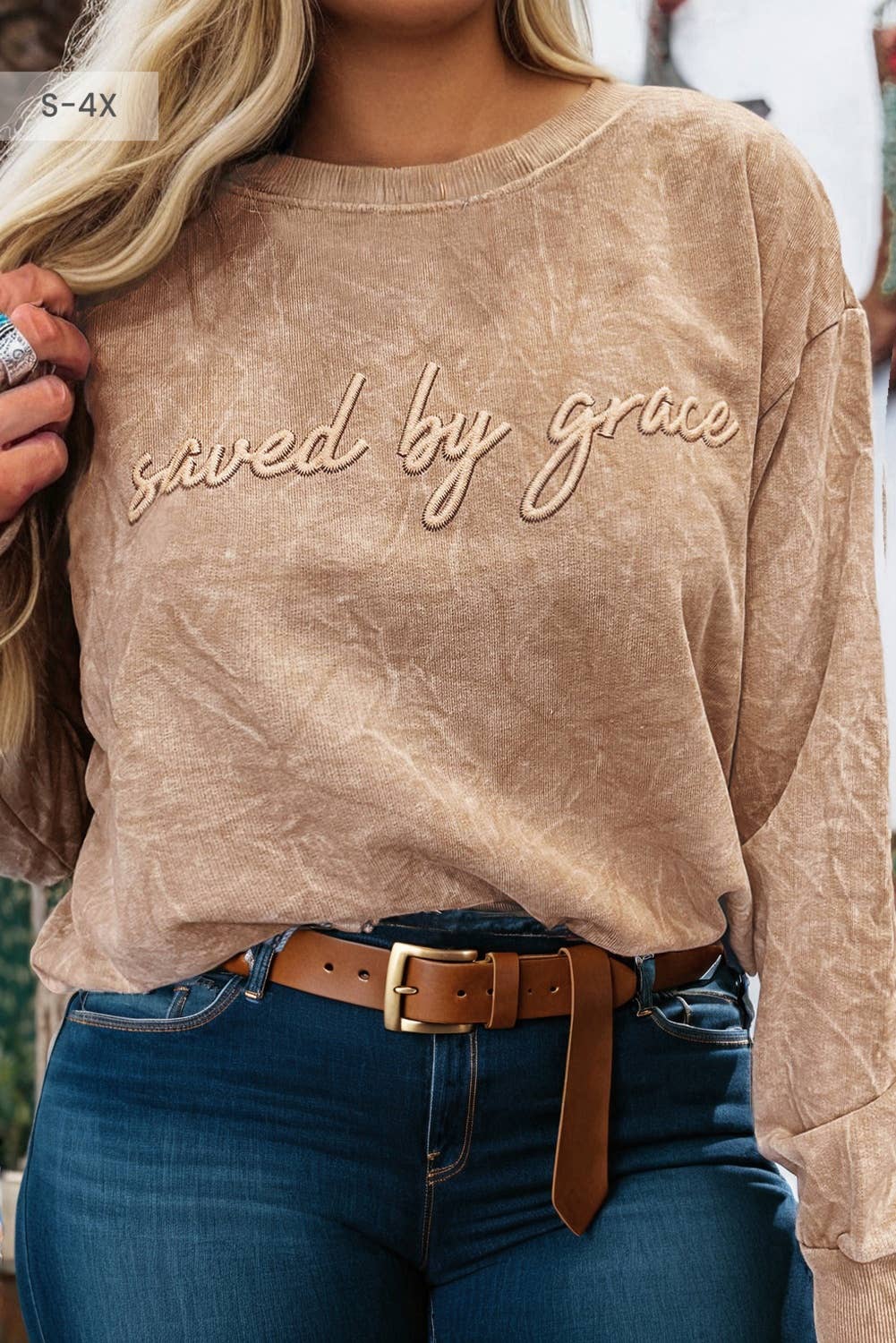Western Apparel Embroidered Mineral Wash Sweatshirt (S-4X) T-Shirts, Hoodie | PodTeesHub.com