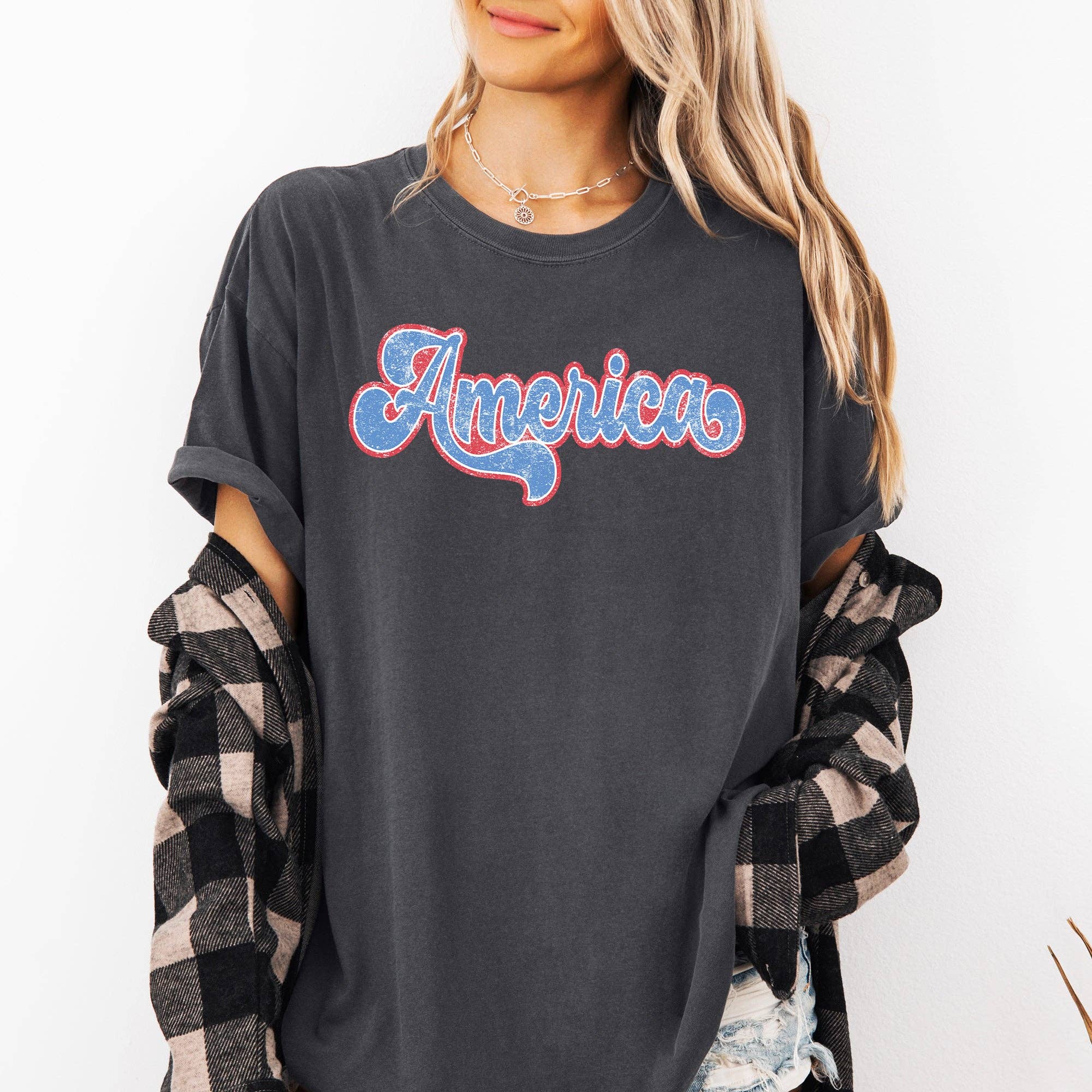 Retro America Vintage, Patriotic, USA, 4th of July Tshirt Hoodie, Sweatshirt | PodTeesHub.com