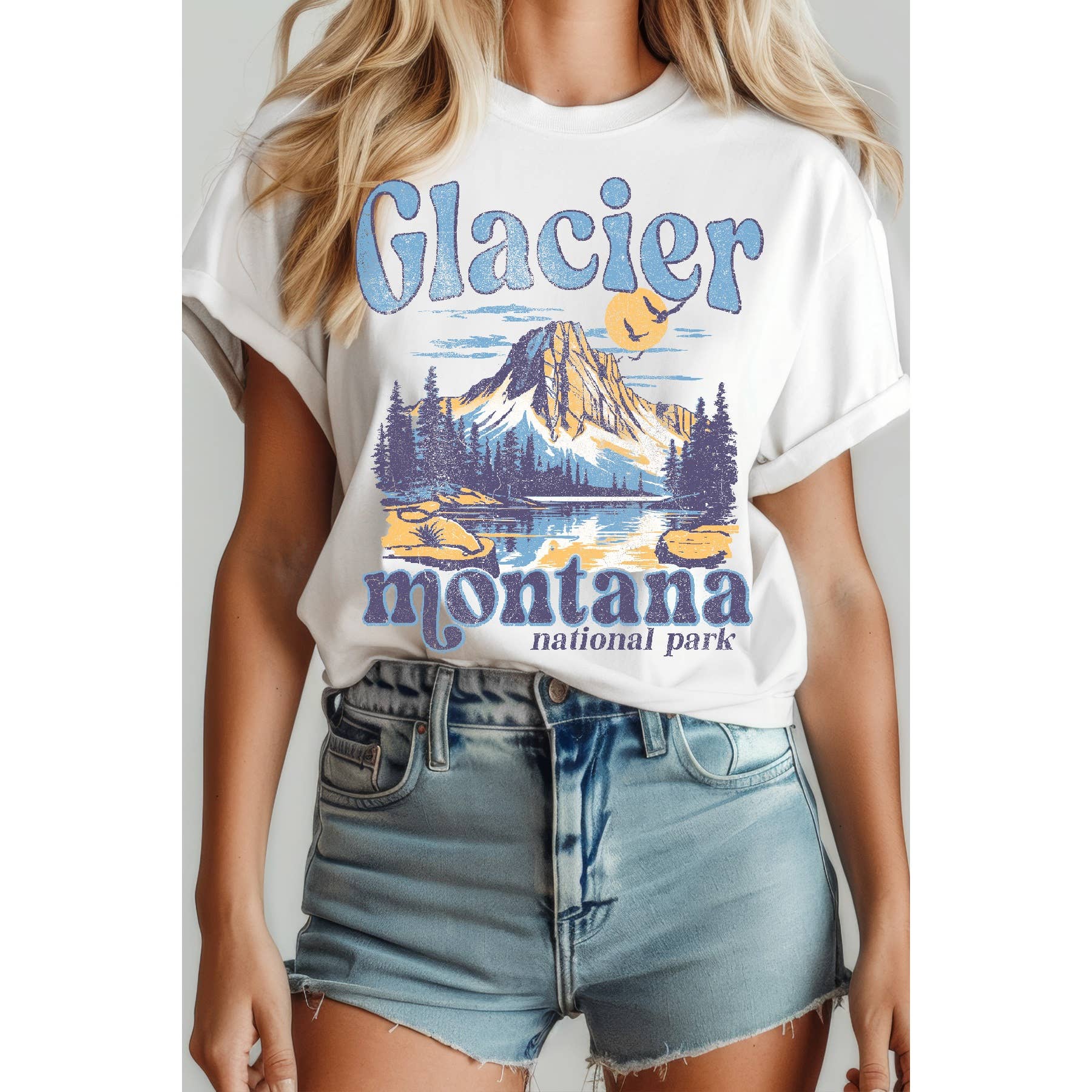 Glacier Montana National Park Short Sleeve Tee Hoodie, Sweatshirt | PodTeesHub.com
