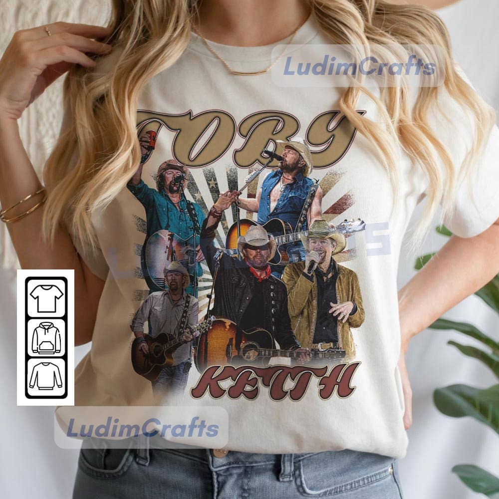 Vintage Style Toby Keith Collage Band T-Shirt Hoodie, Sweatshirt | PodTeesHub.com