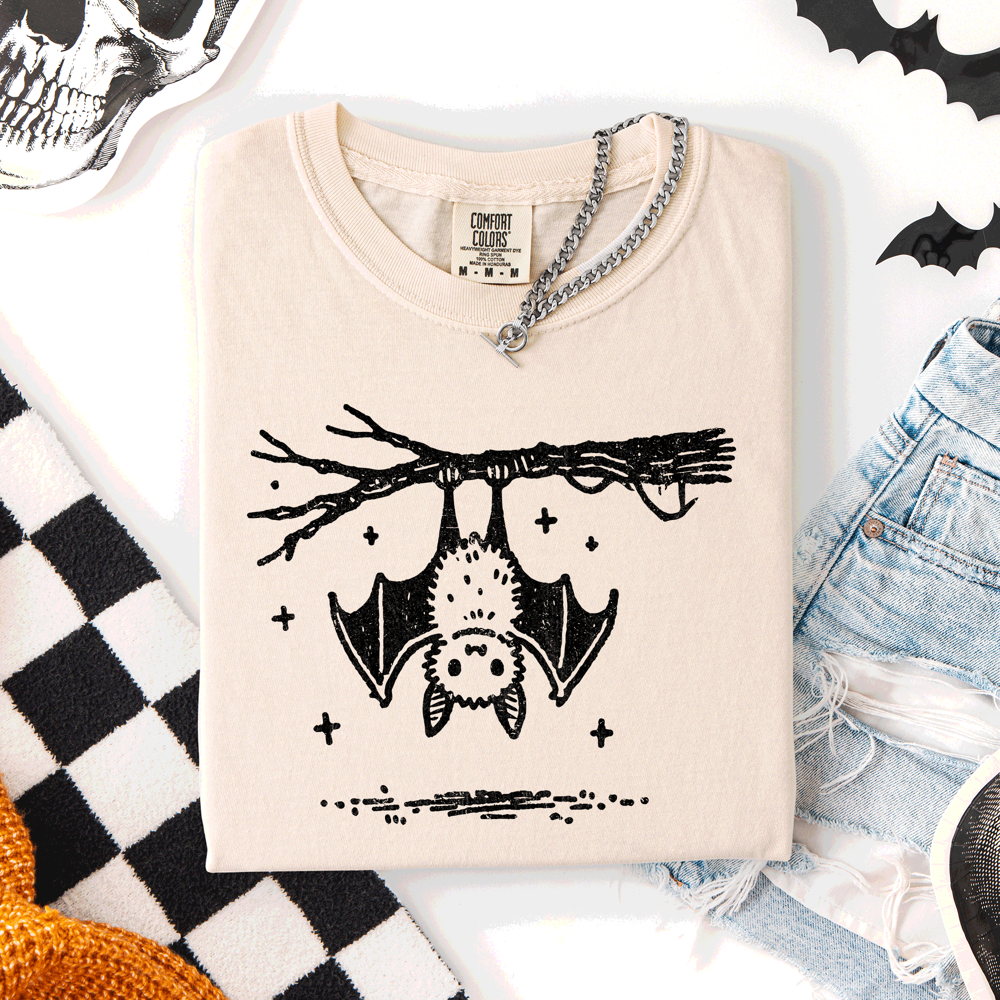 Bat, Cute, Adorable, Halloween, Comfort Colors T-Shirt Hoodie, Sweatshirt | PodTeesHub.com