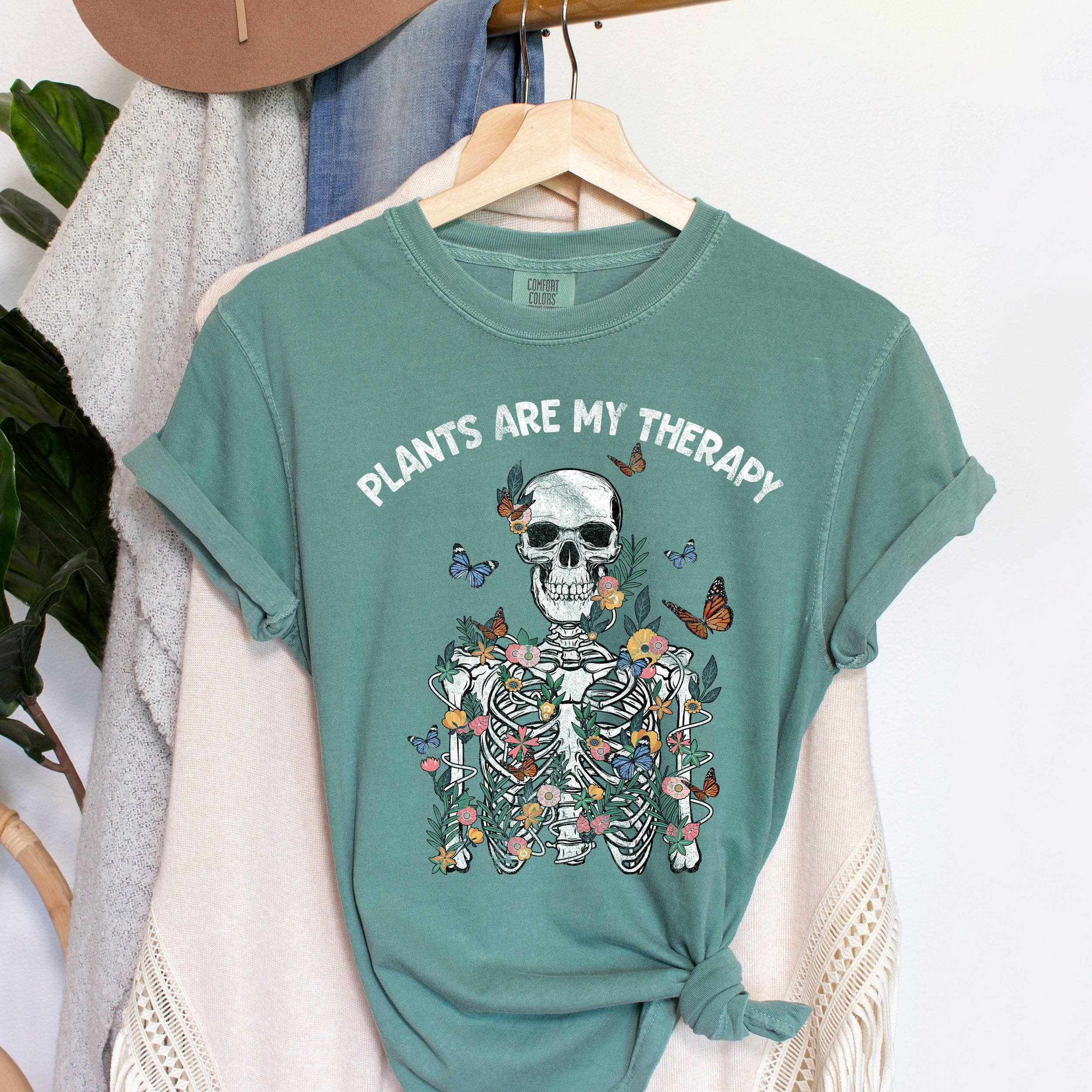 Plants Are My Therapy Wh T-Shirt Hoodie, Sweatshirt | PodTeesHub.com