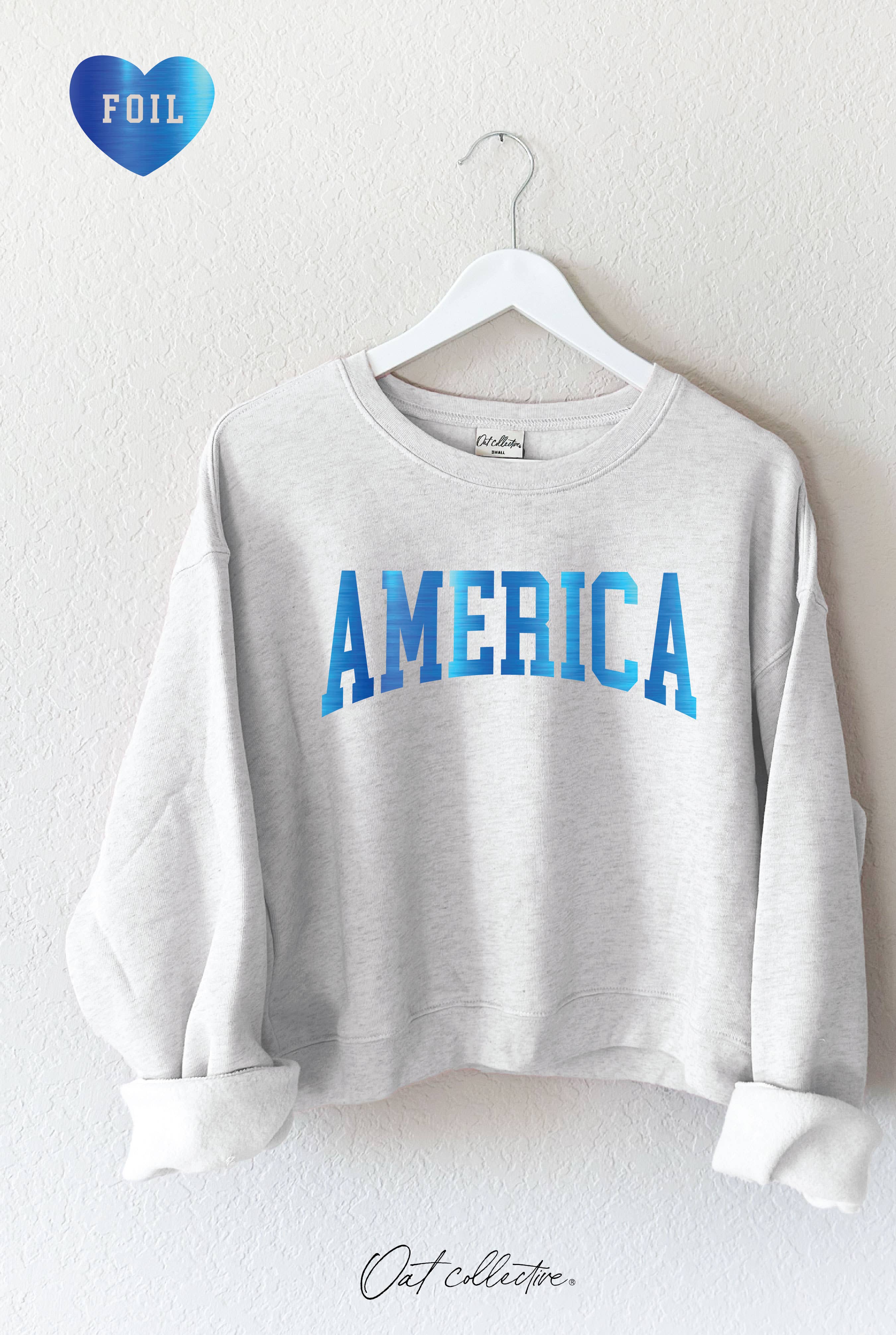 America Foil Mid Graphic Sweatshirt T-Shirts, Hoodie | PodTeesHub.com