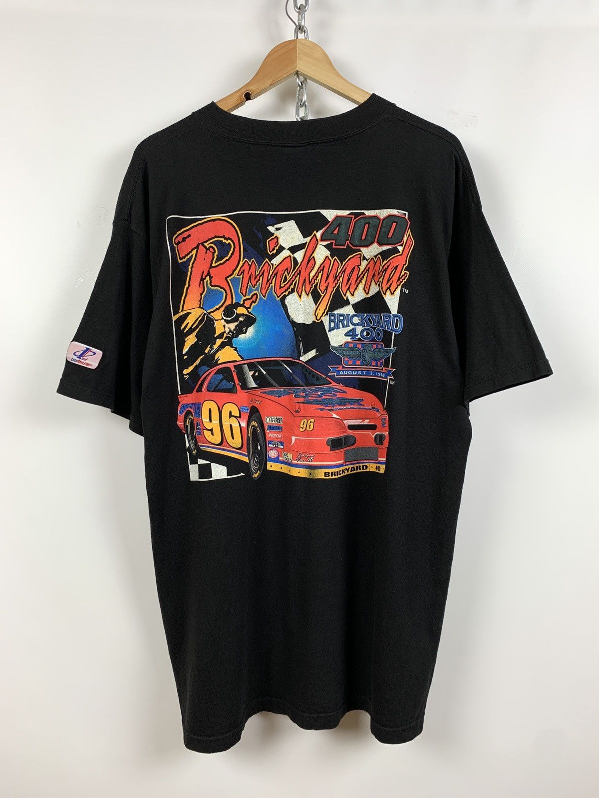 1996 Vintage Nascar Brickyard 400 Racing Black T Shirt Hoodie, Sweatshirt | PodTeesHub.com