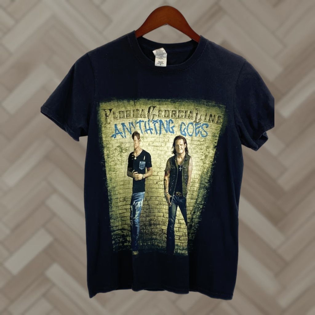 Gildan Florida Georgia Line Anything Goes T Shirt Size Small 2 Sided Tour Shirt 447 Hoodie, Sweatshirt | PodTeesHub.com