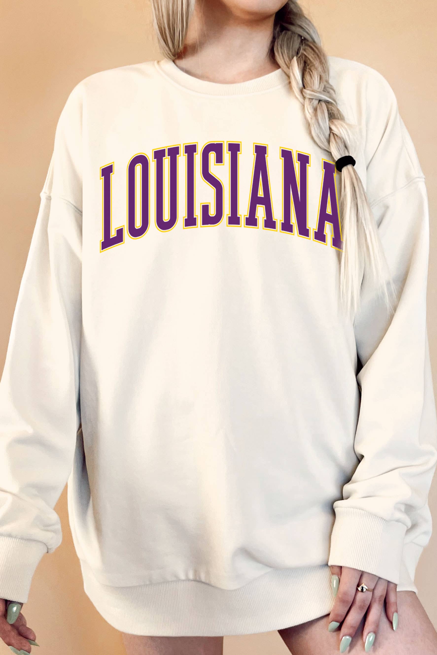 Louisiana Puff Oversize Graphic Terry Sweatshirt T-Shirts, Hoodie | PodTeesHub.com