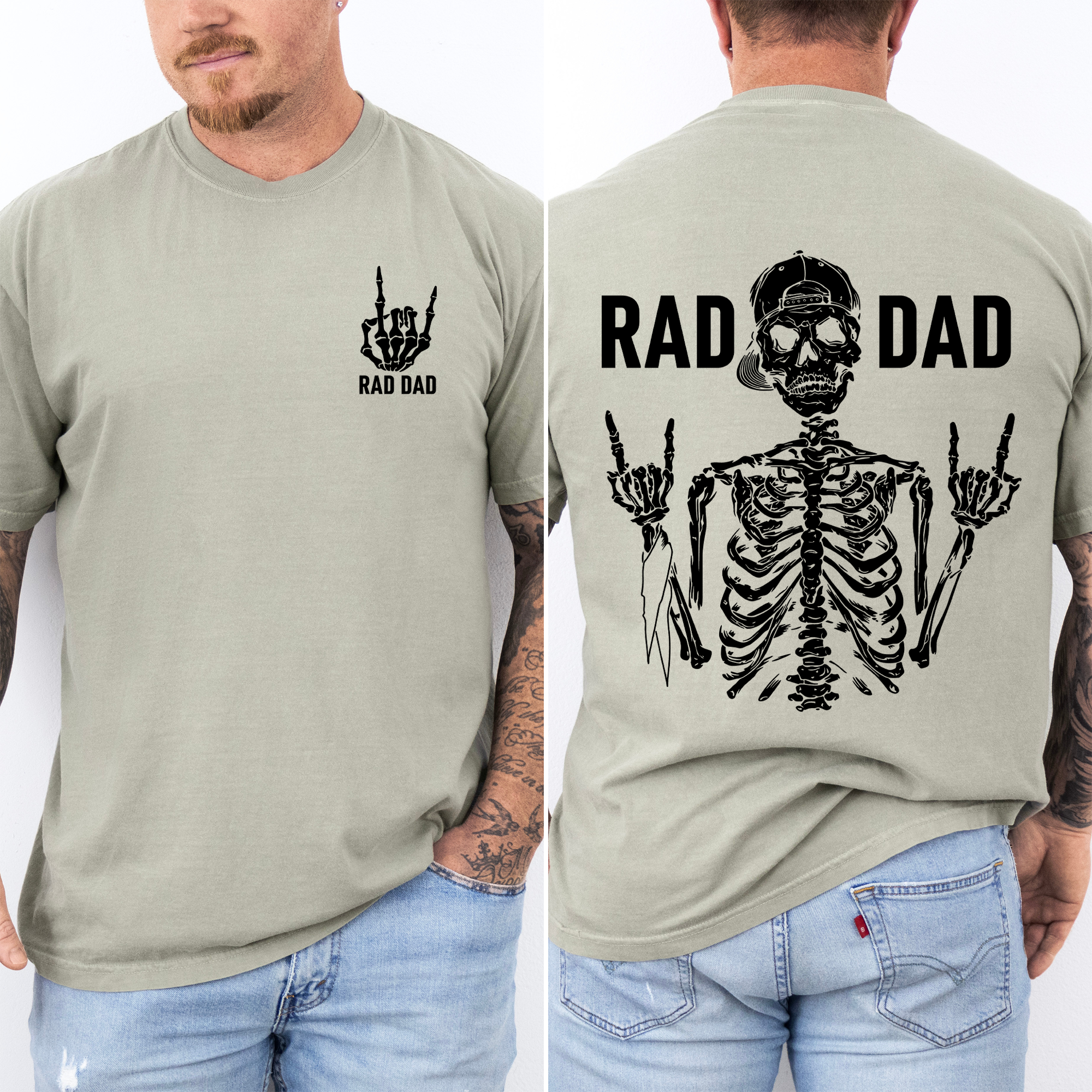 Rad Dad, Skeleton, Father's Day, Husband, Guy Gift T-Shirt Hoodie, Sweatshirt | PodTeesHub.com