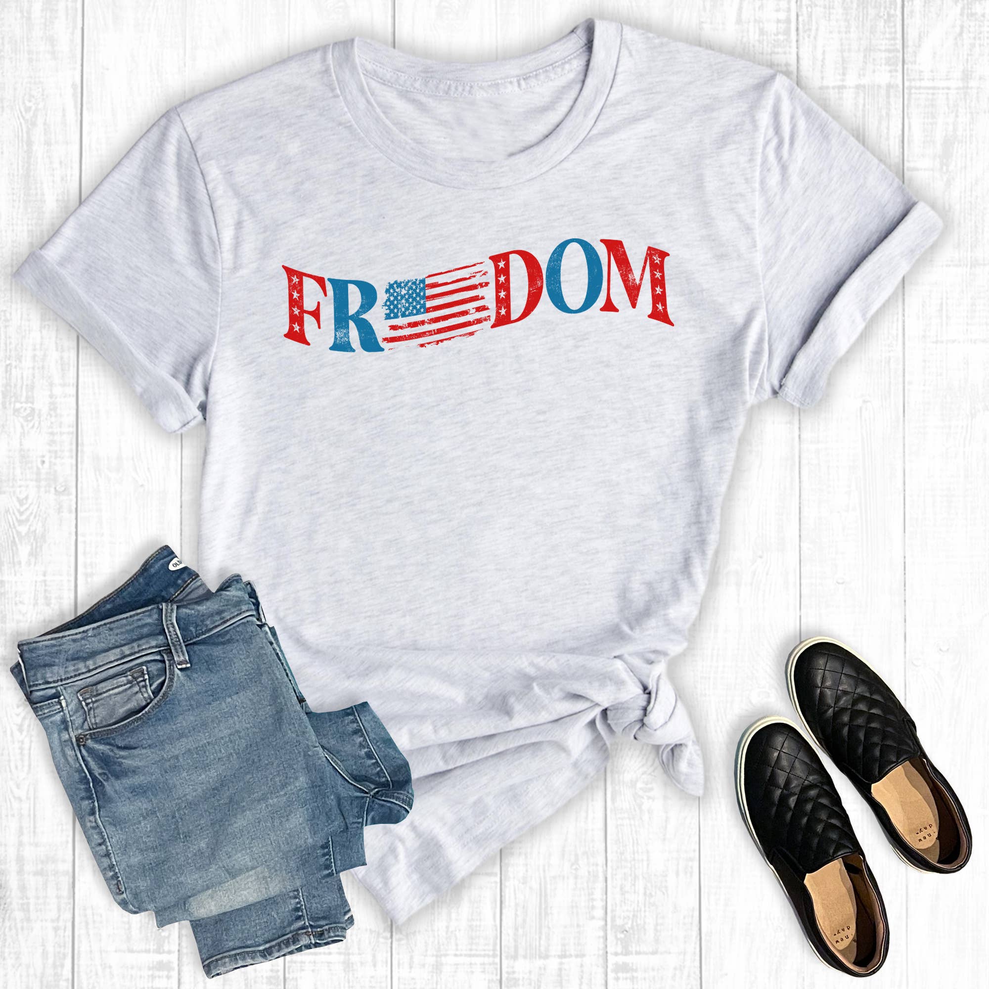 4th of July Freedom Flag Graphic Tee Hoodie, Sweatshirt | PodTeesHub.com