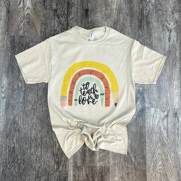 To Teach Is To Love On Sand Tee Hoodie, Sweatshirt | PodTeesHub.com
