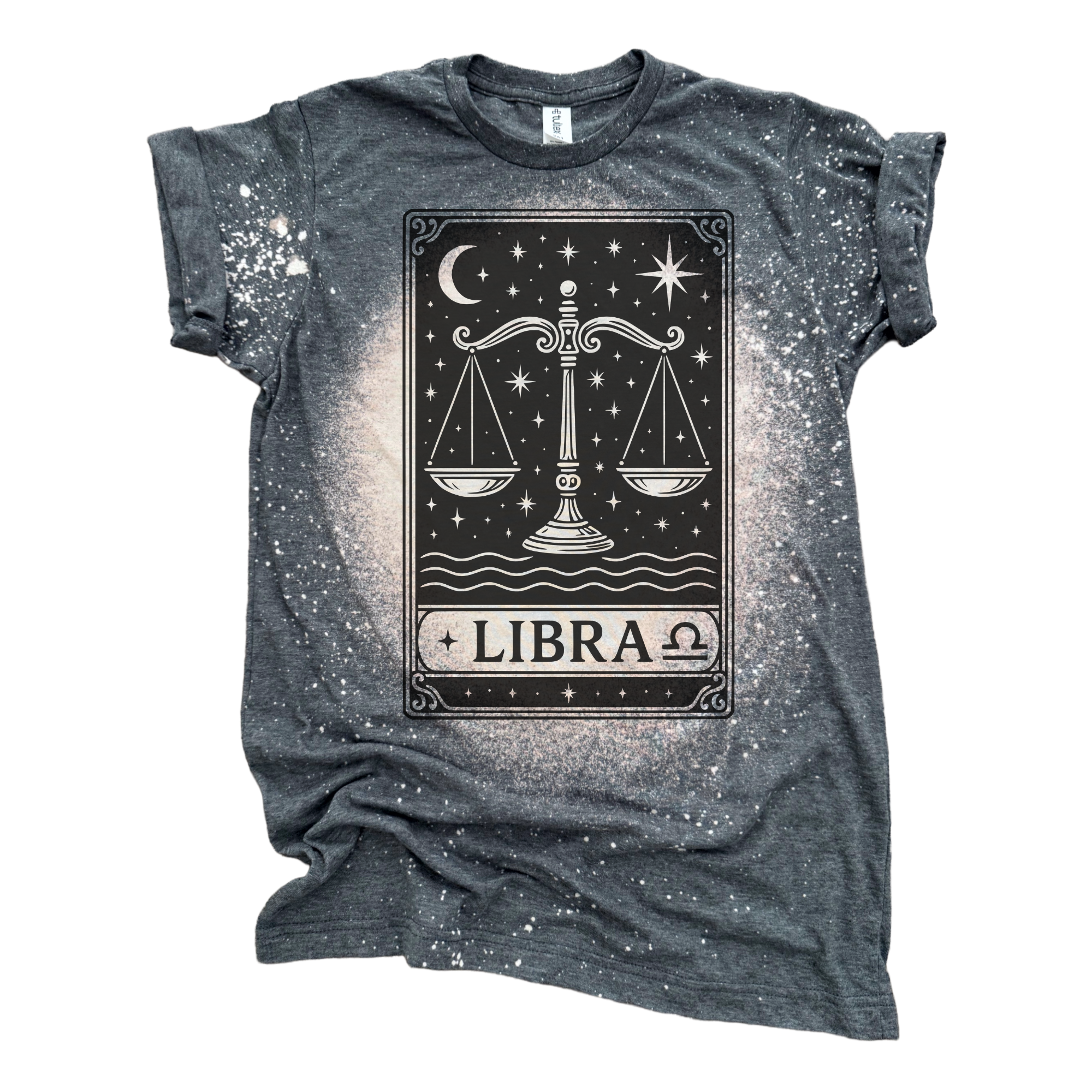 Libra Tarot – Bleached Zodiac Tee Hoodie, Sweatshirt | PodTeesHub.com