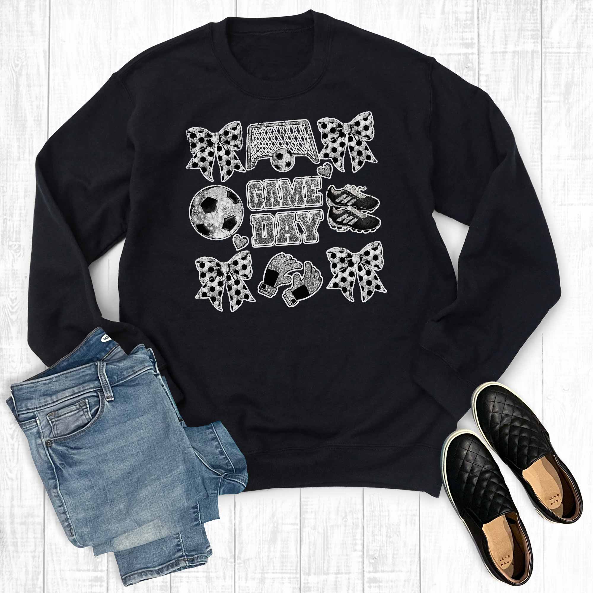 Soccer Gameday Coquette Collage Graphic Sweatshirt T-Shirts, Hoodie | PodTeesHub.com