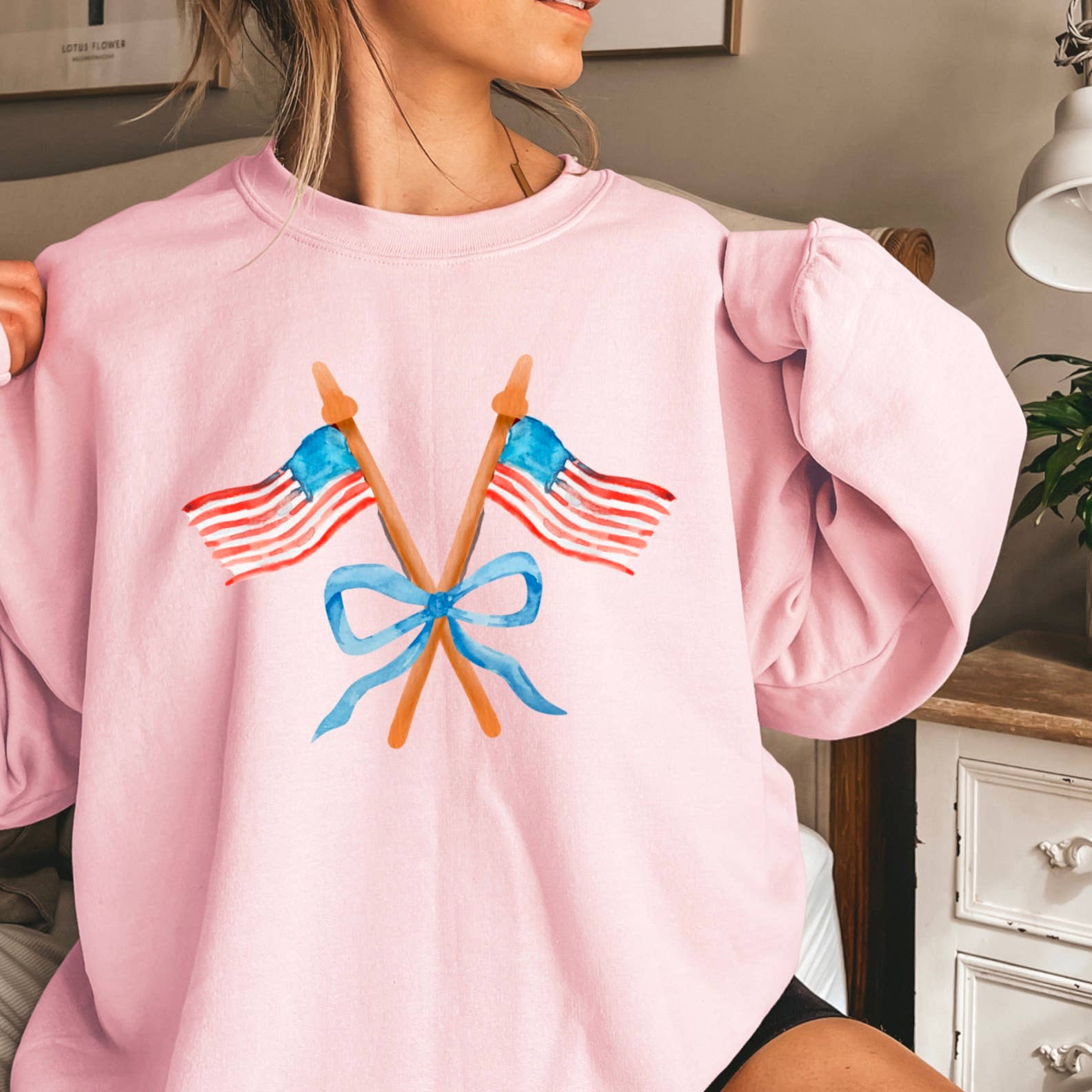 Coquette American Flags | July 4th Patriotic Sweatshirt T-Shirts, Hoodie | PodTeesHub.com