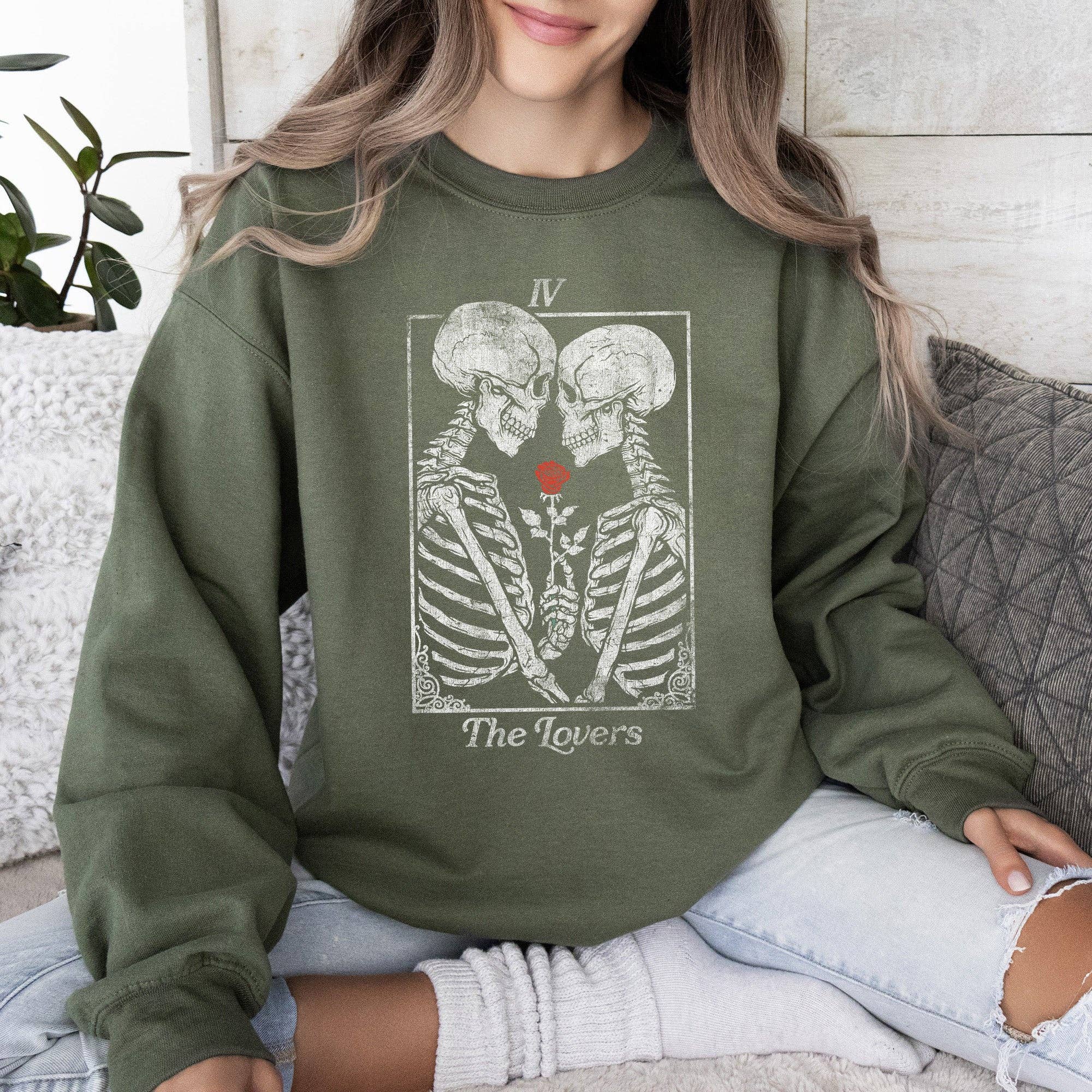 The Lovers Tarot, Skeletons, Valentine's Day Sweatshirt T-Shirts, Hoodie | PodTeesHub.com
