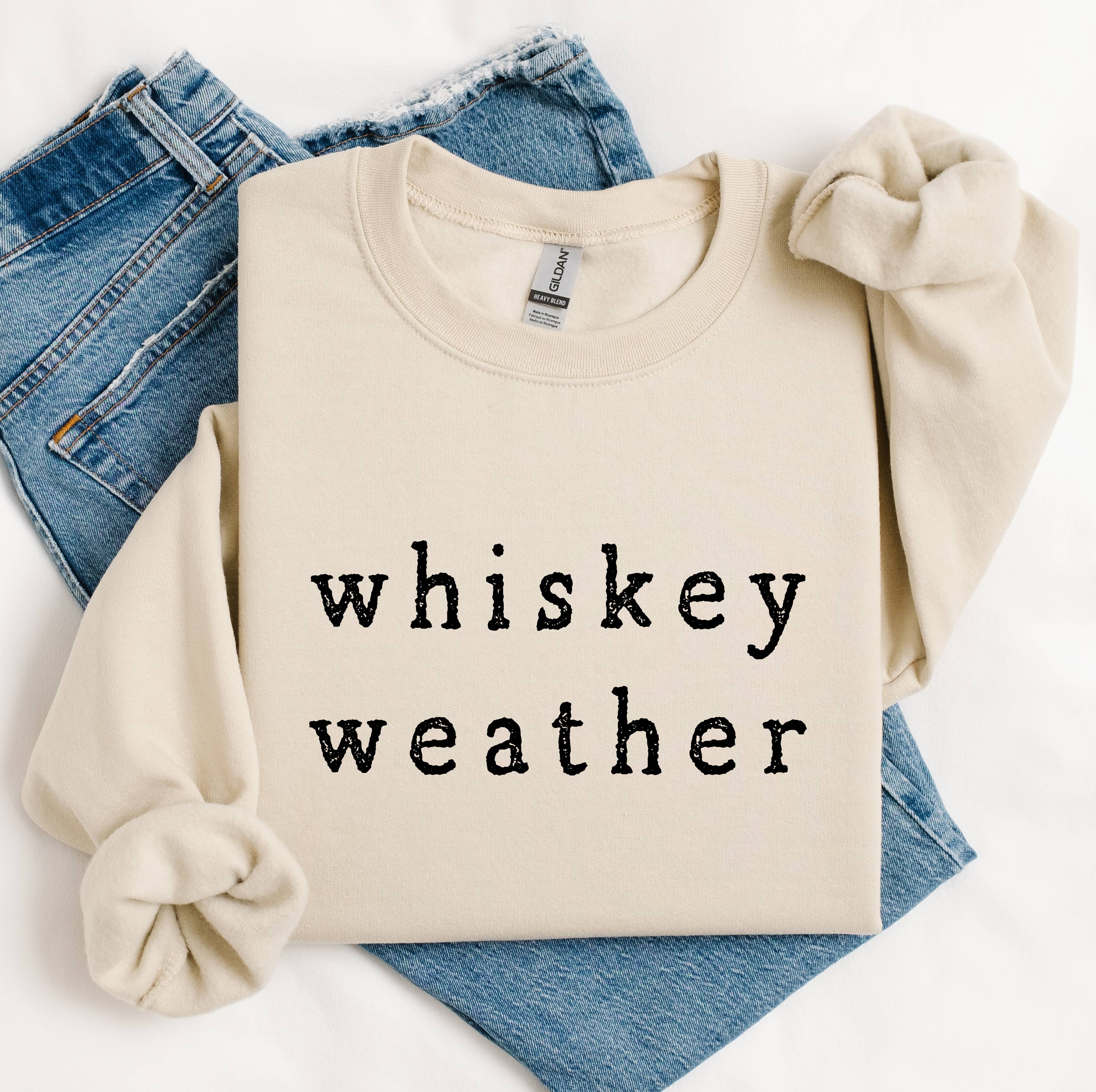 Fall Sweatshirt Cozy Whiskey Weather Graphic Pullover T-Shirts, Hoodie | PodTeesHub.com
