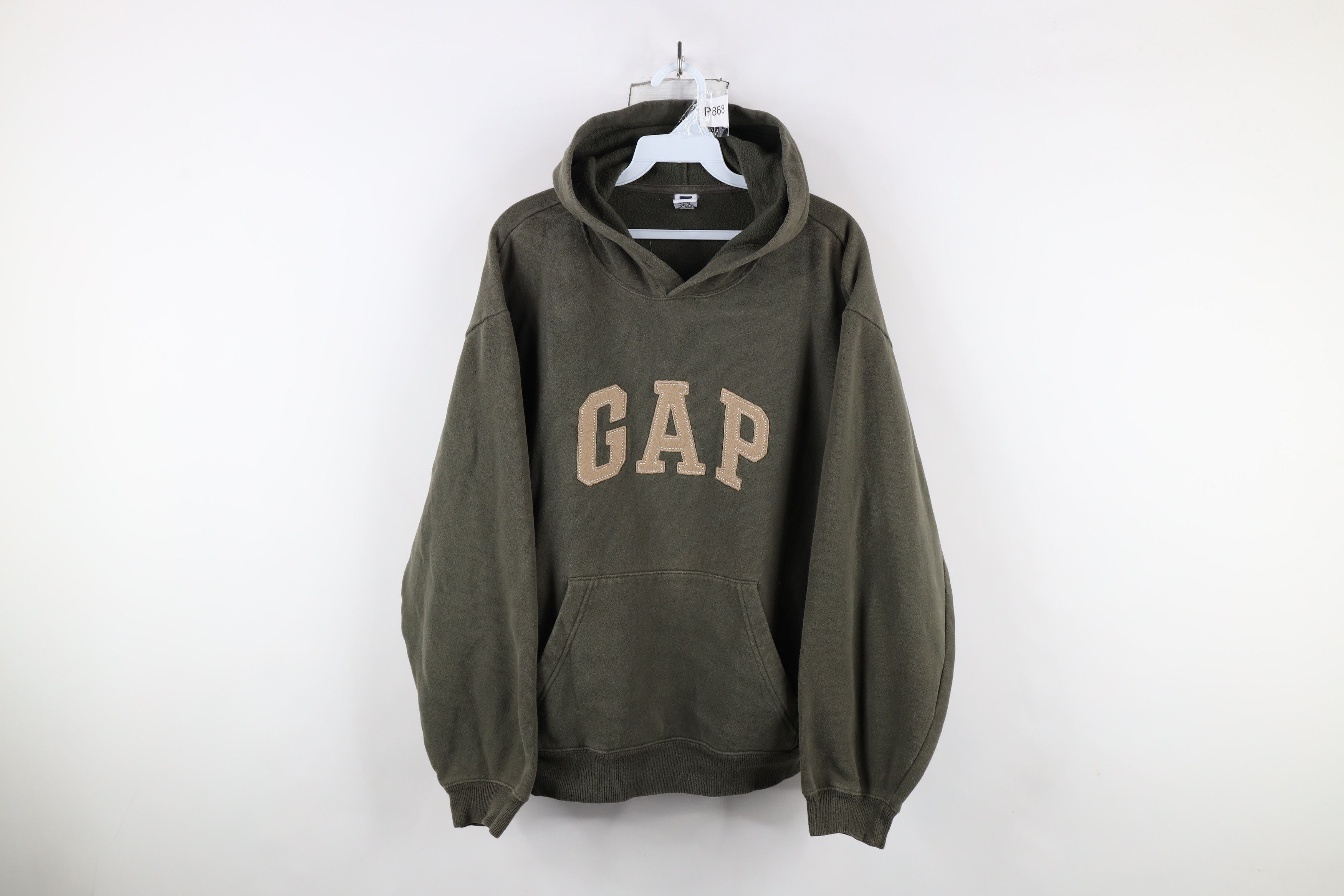 Vintage Gap Spell Block Letter Hoodie Sweatshirt Moss Green T-Shirts | PodTeesHub.com