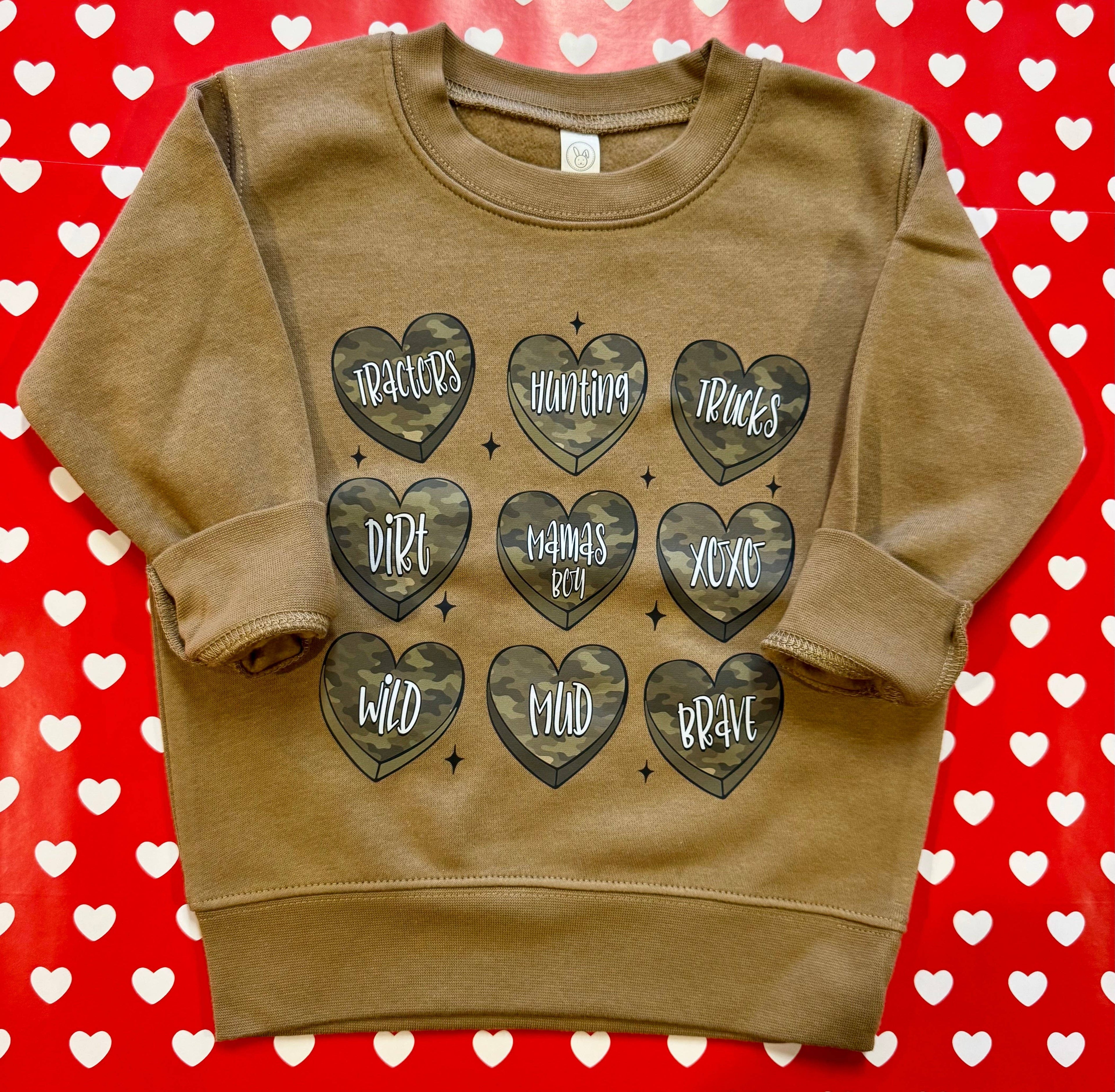 Camo Hearts Sweatshirt/Tee Hoodie | PodTeesHub.com