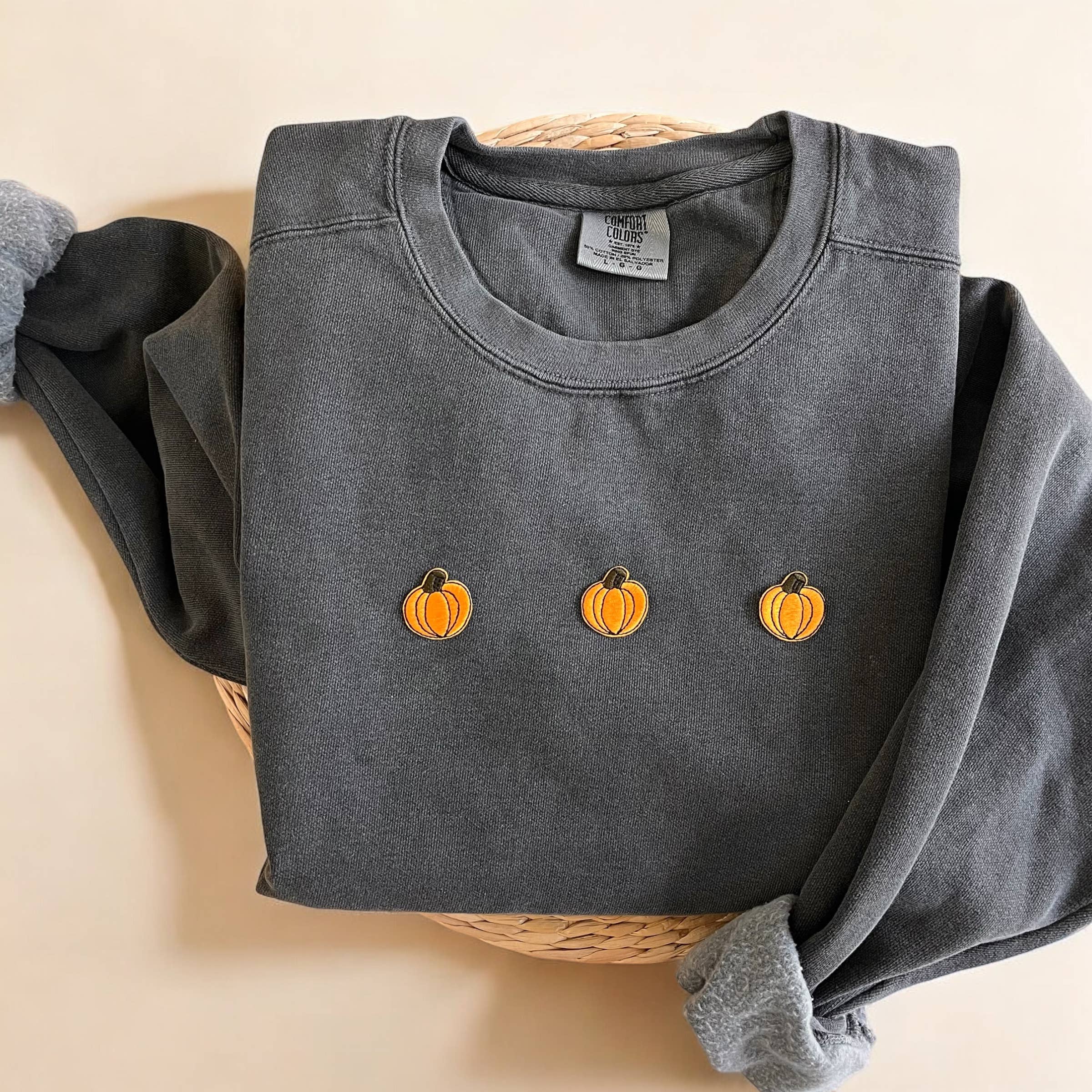 Comfort Colors® Pumpkin Sweatshirt, Halloween Sweatshirts T-Shirts, Hoodie | PodTeesHub.com
