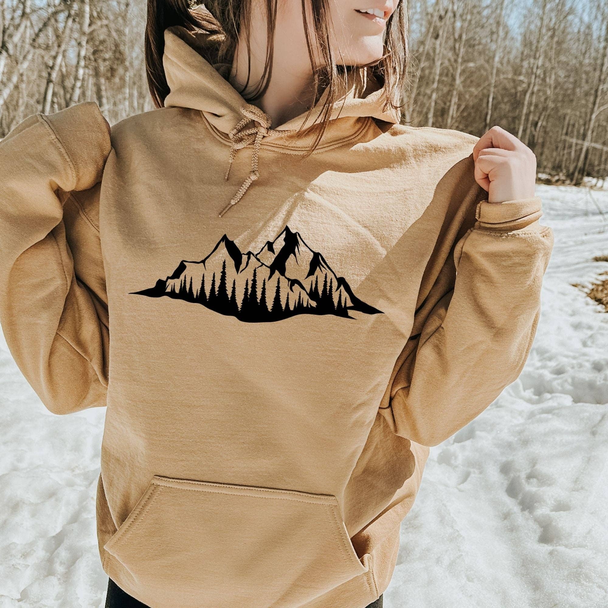 Mountain Range Treeline Crewneck Unisex Hoodie Sweatshirt T-Shirts | PodTeesHub.com