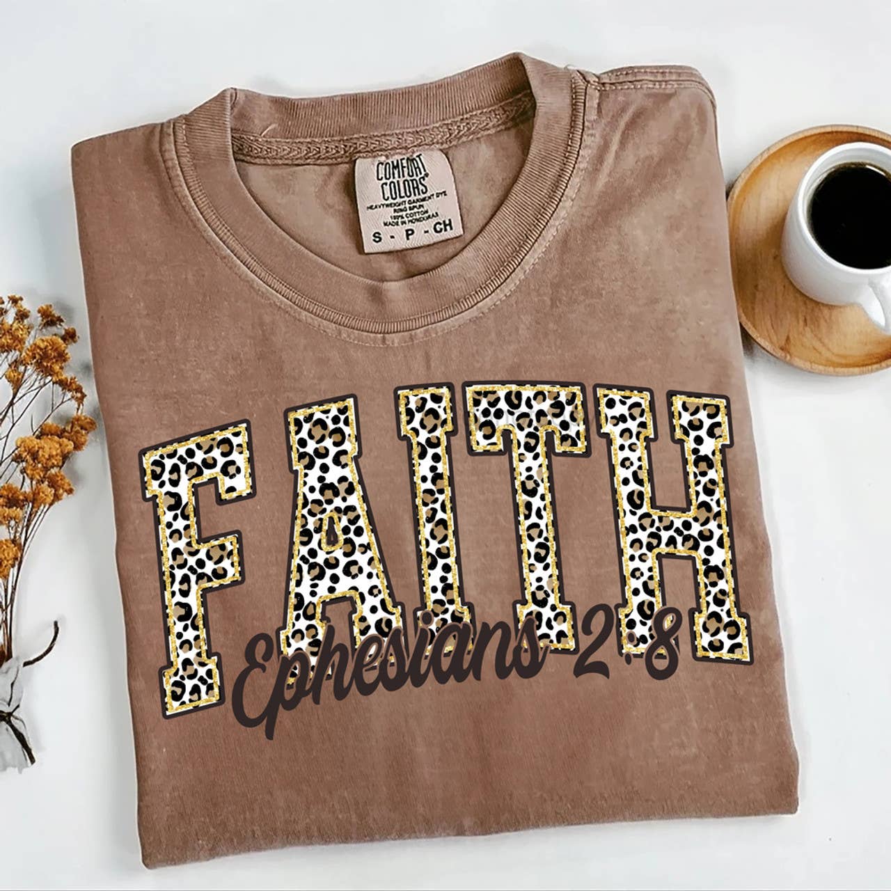 Faith Leopard Tee Hoodie, Sweatshirt | PodTeesHub.com