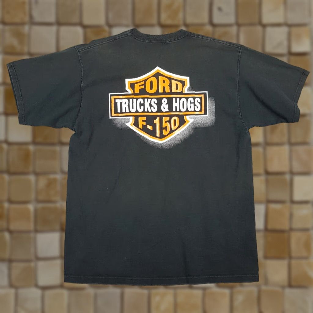 Fruit Loom Y2k Ford F 150 Biker Motorcycle Logo Vintage S Size Xl Black Retro T-Shirts, Hoodie, Sweatshirt