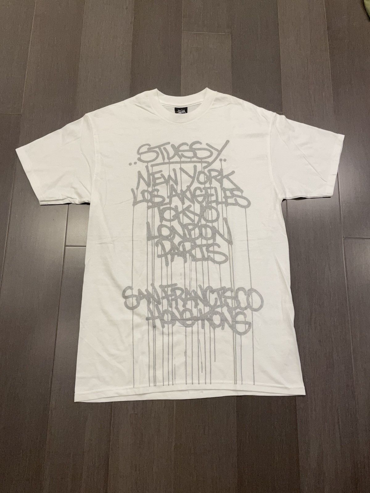 Stussy Krink World Tour Tee White Silver Rare Vintage Hoodie, Sweatshirt | PodTeesHub.com