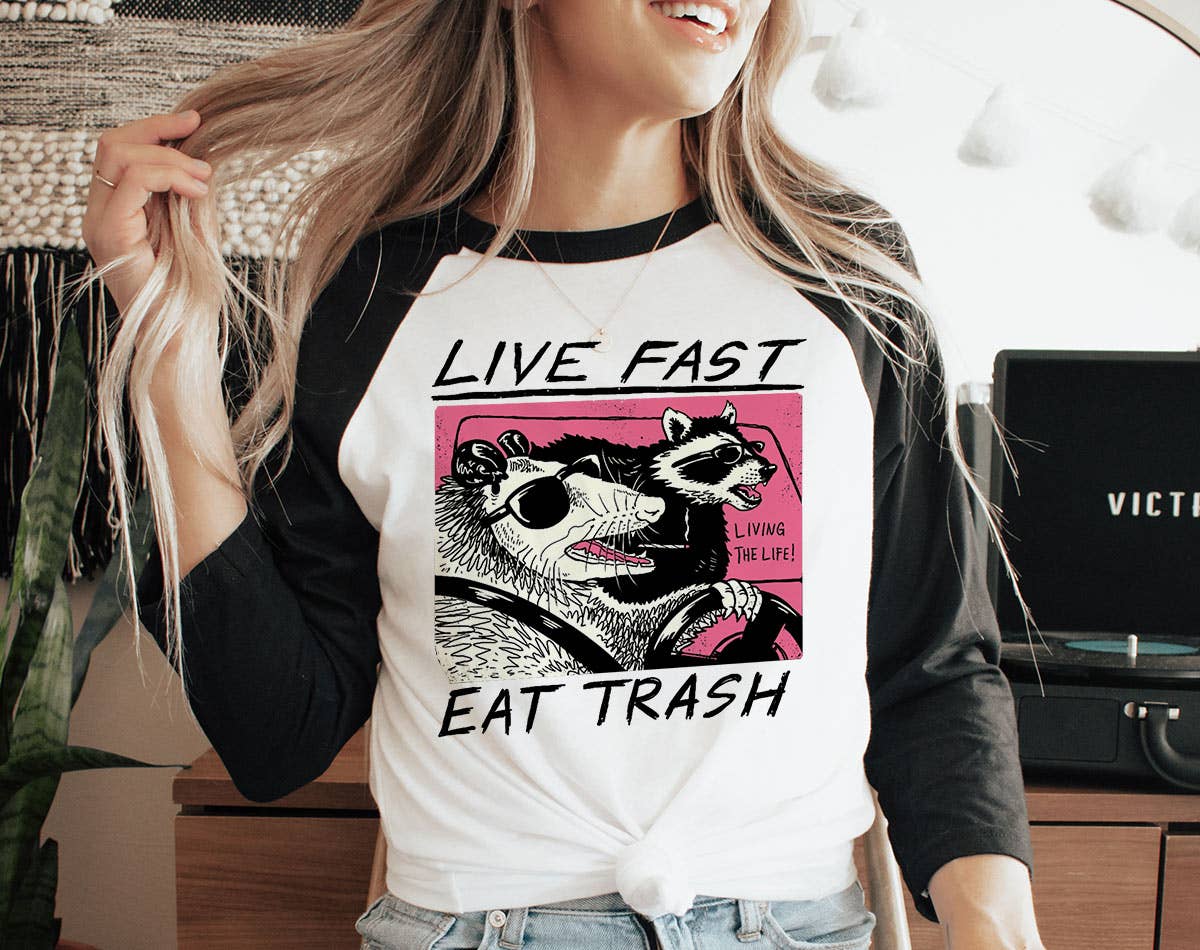 Live Fast East Track -  Raccoon Rock Music Baseball T-Shirt Hoodie, Sweatshirt | PodTeesHub.com
