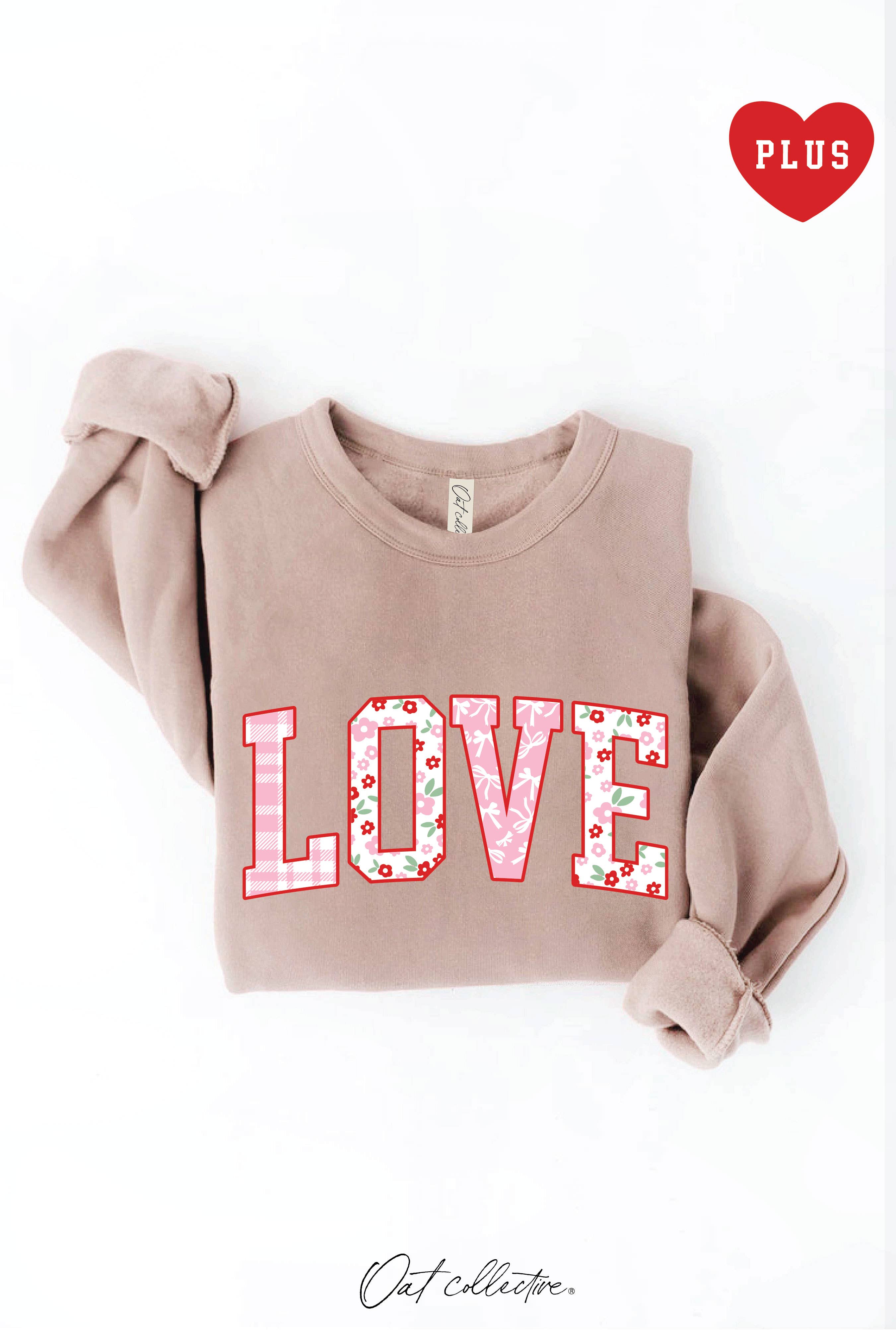 Love with Pattern Plus Graphic Sweatshirt T-Shirts, Hoodie | PodTeesHub.com