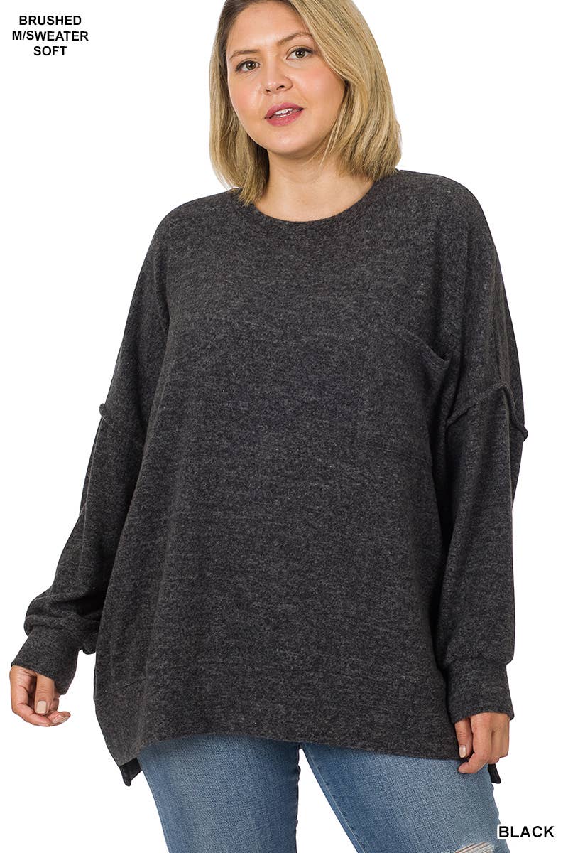 , Plus Soft Brushed Oversize Sweater T-Shirts, Hoodie, Sweatshirt | PodTeesHub.com