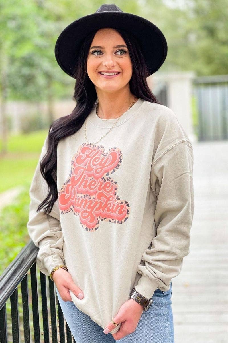 Hey There Pumpkin Leopard Retro Sweatshirt T-Shirts, Hoodie | PodTeesHub.com