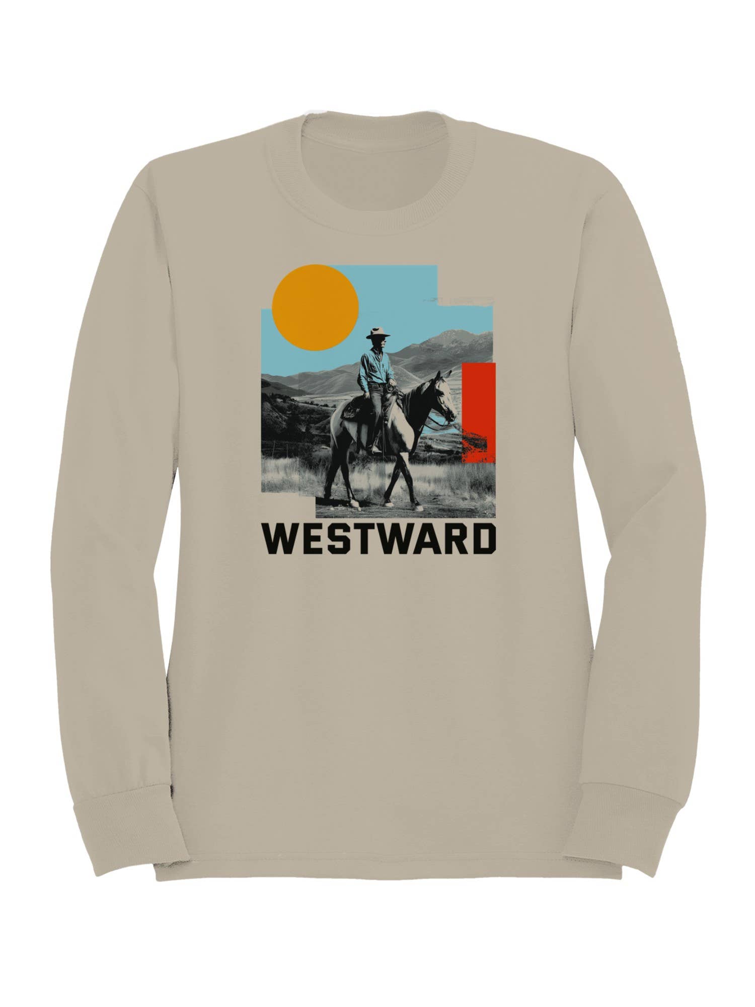 Westward Cowboy Ride Vista Men's Sweatshirt T-Shirts, Hoodie | PodTeesHub.com