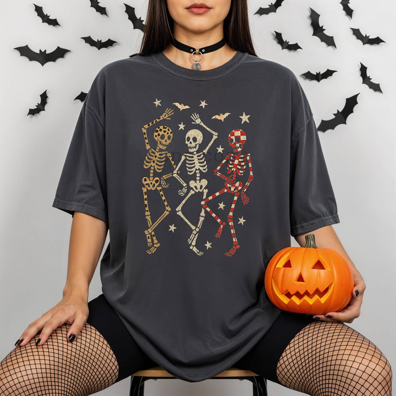 Dancing Patterned Skeletons Tee Hoodie, Sweatshirt | PodTeesHub.com