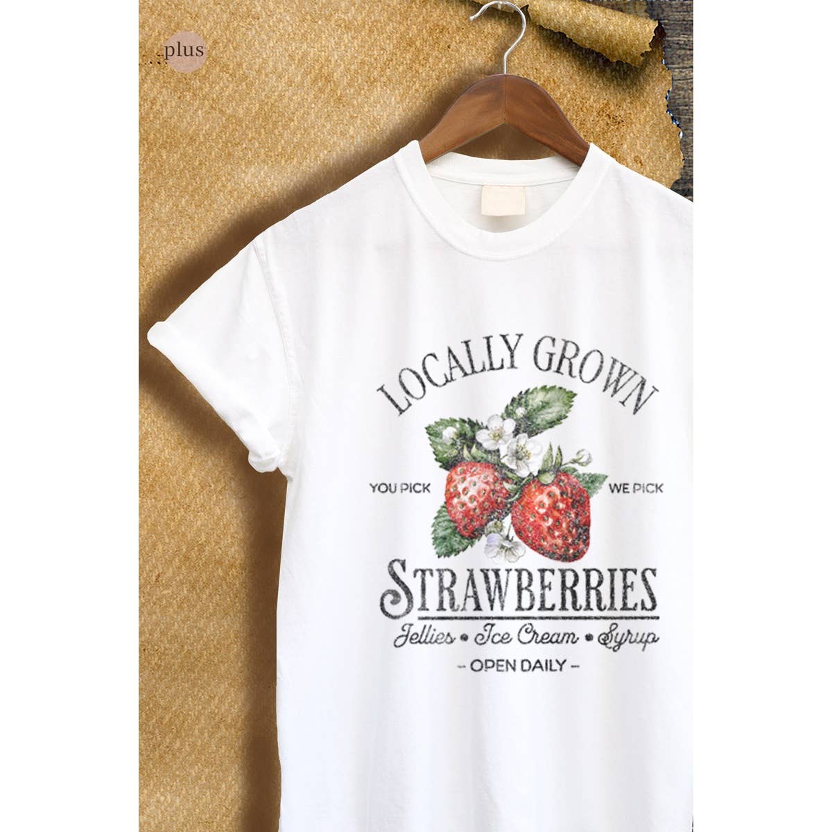 Locally Grown Strawberry Vintage Graphic Plus Tee Hoodie, Sweatshirt | PodTeesHub.com