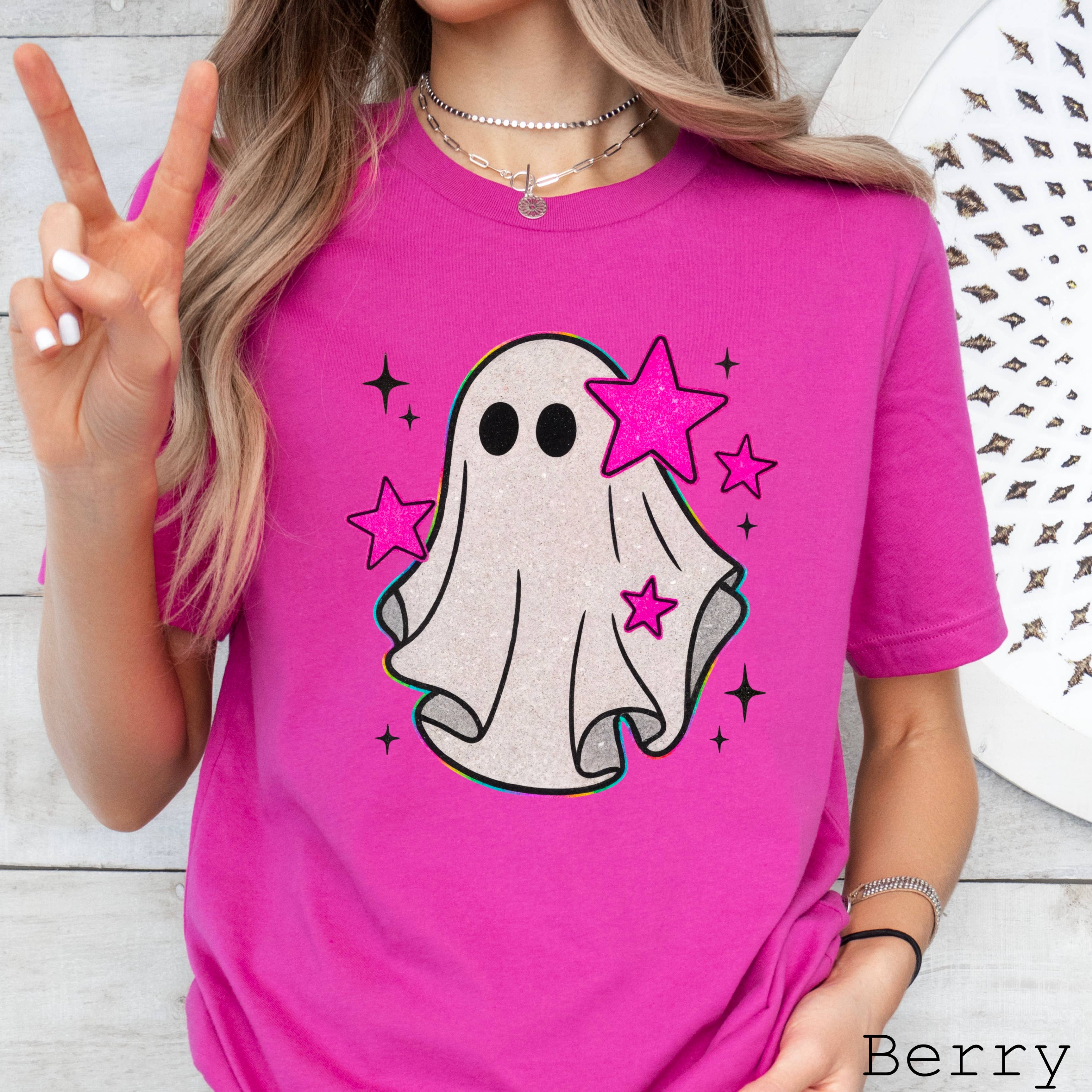 Preppy Ghost Halloween 2025 Graphic Tee  | Bella Canvas Hoodie, Sweatshirt | PodTeesHub.com