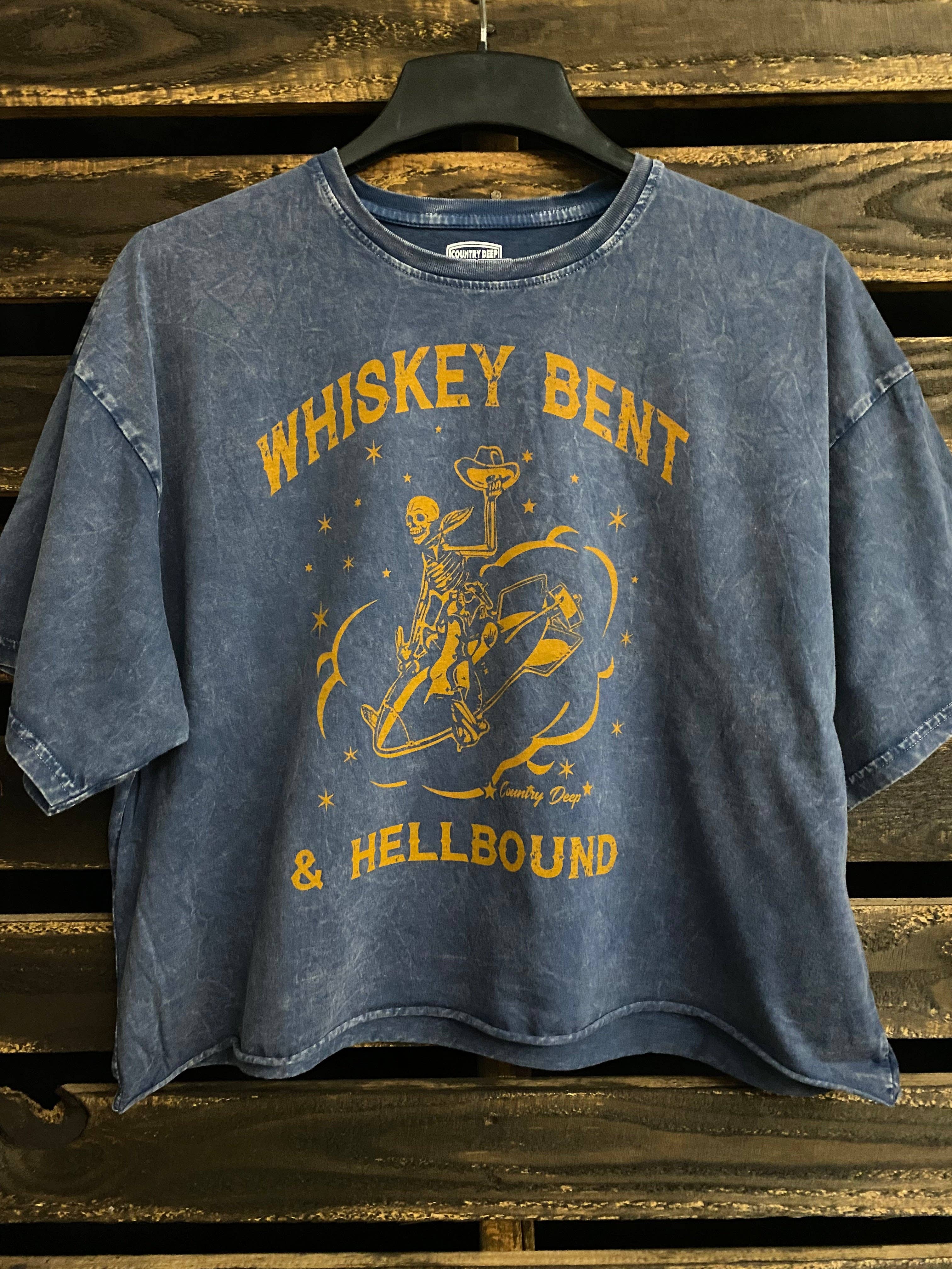 Whiskey Bent Hellbound Oversized Lava Washed Cropped  T- Shirt Hoodie, Sweatshirt | PodTeesHub.com