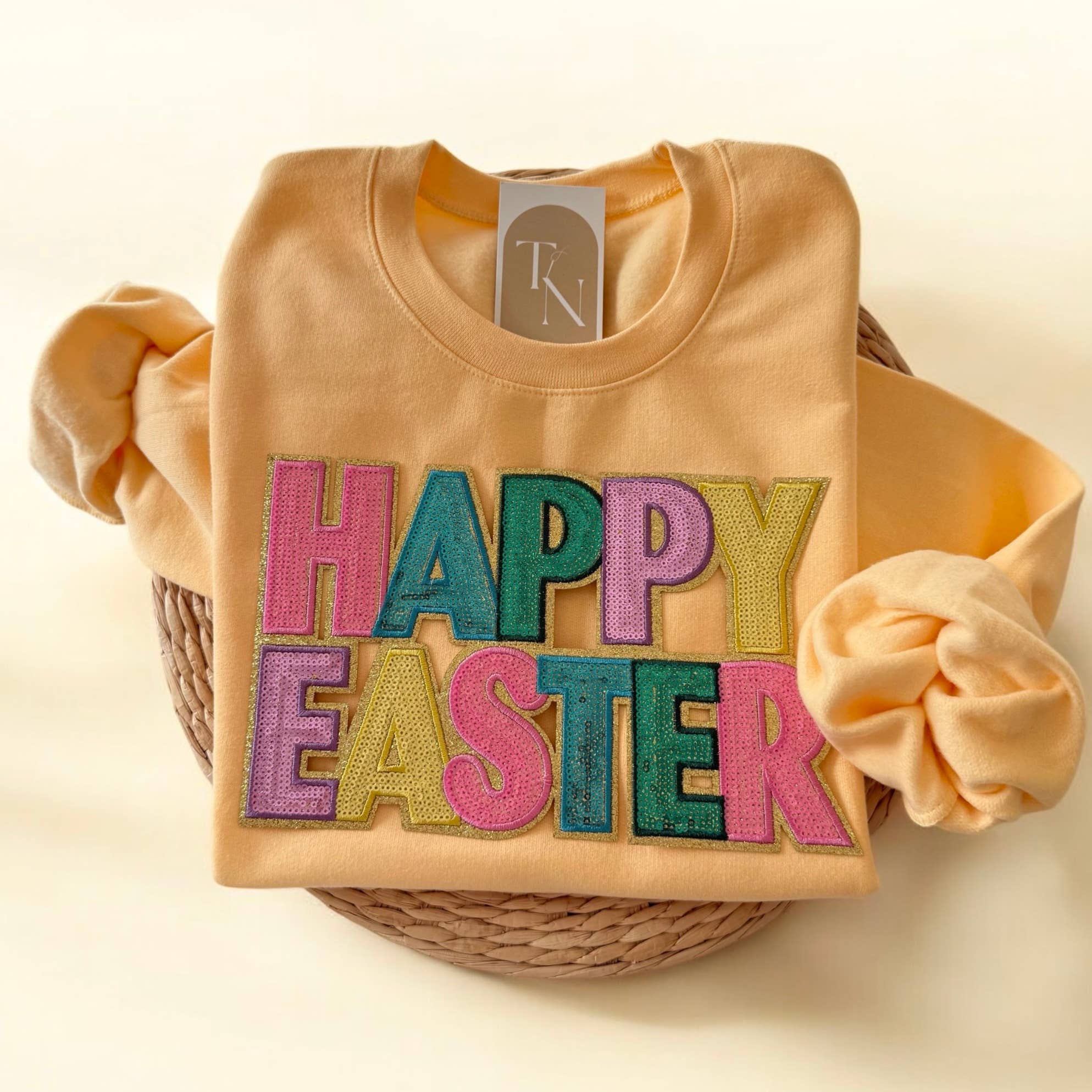 Sequins Happy Easter Sweatshirt,Easter Sweatshirt For Women T-Shirts, Hoodie | PodTeesHub.com