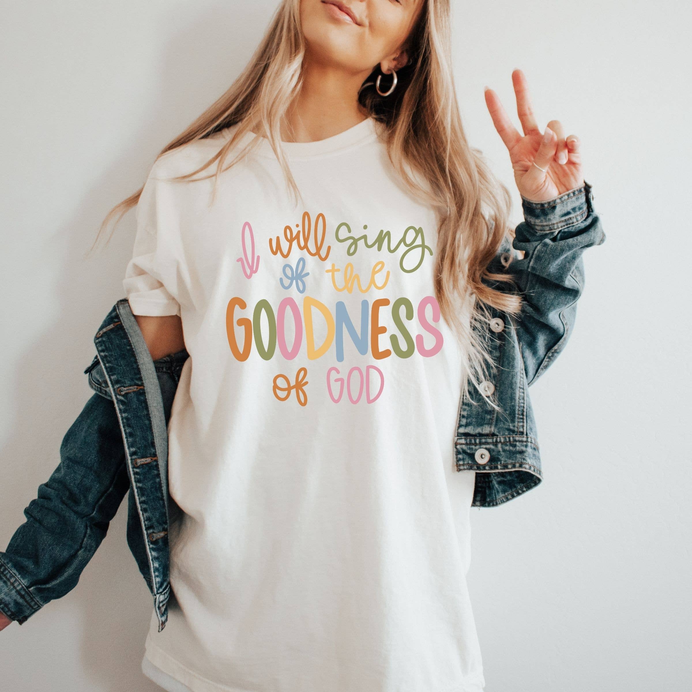 I Will Sing of the Goodness of God Floral Spring Graphic Tee Hoodie, Sweatshirt | PodTeesHub.com