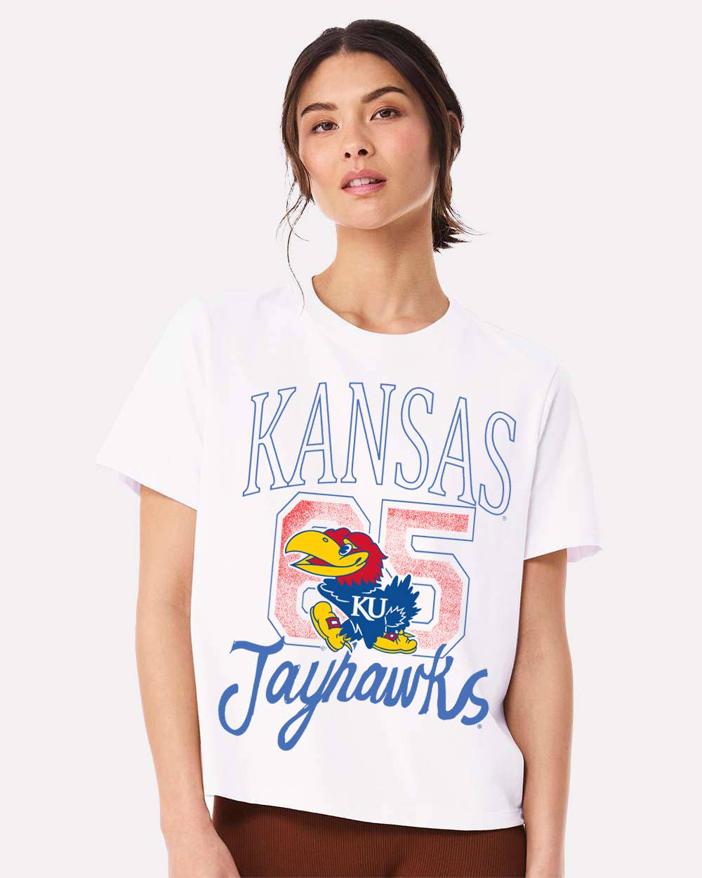 Ku Kansas Jayhawks Club Mascot White Ellie Perfect Tee Hoodie, Sweatshirt | PodTeesHub.com