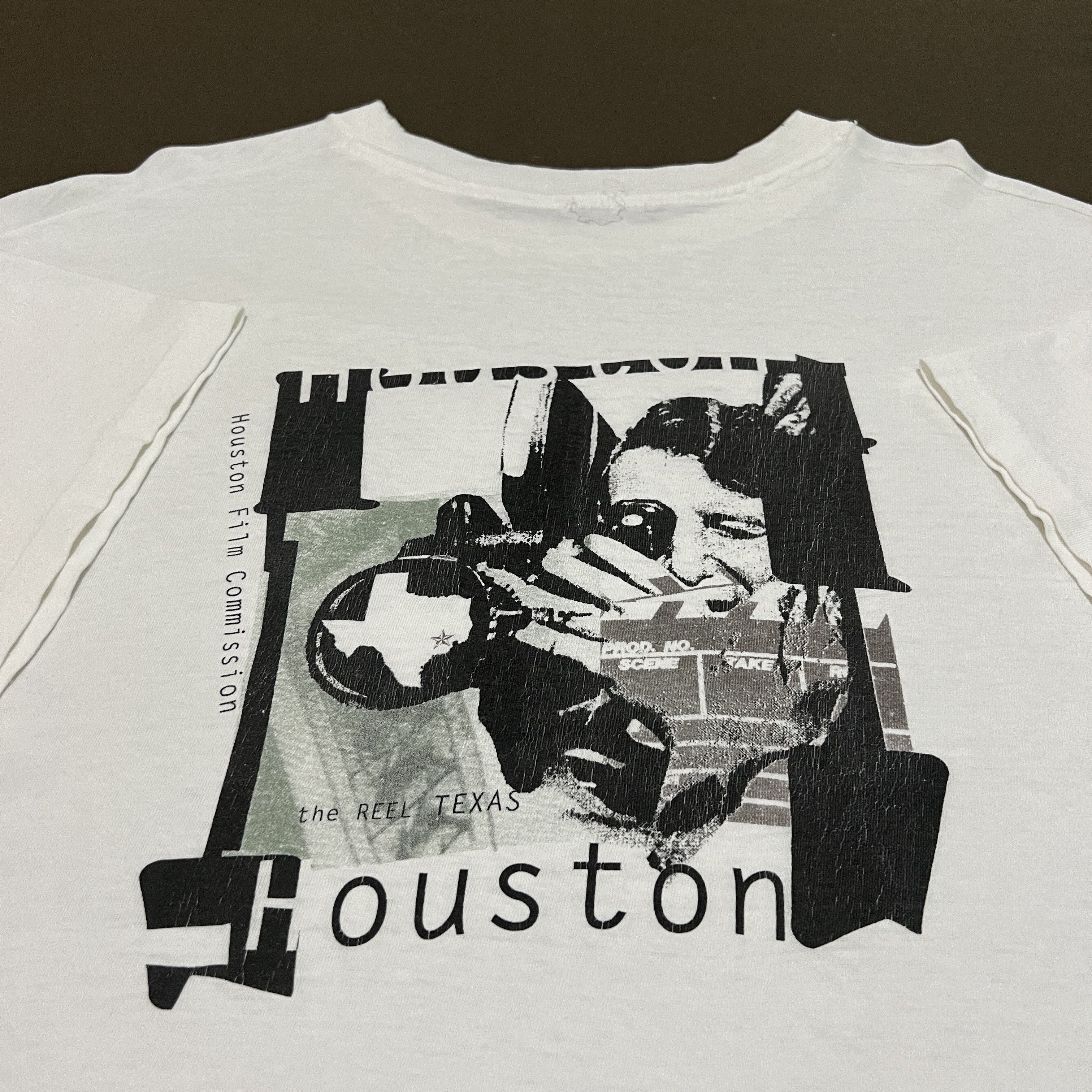 Vintage 90s Houston Film Commission Tee Tv Media Production Hoodie, Sweatshirt | PodTeesHub.com