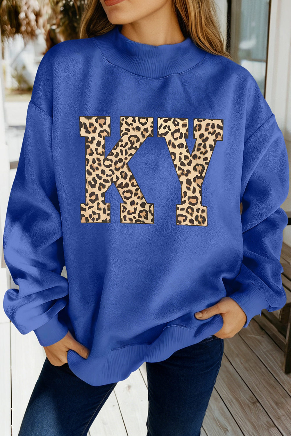 Kentucky Ky Letter Print Reversible Mock Neck Sweatshirt T-Shirts, Hoodie | PodTeesHub.com