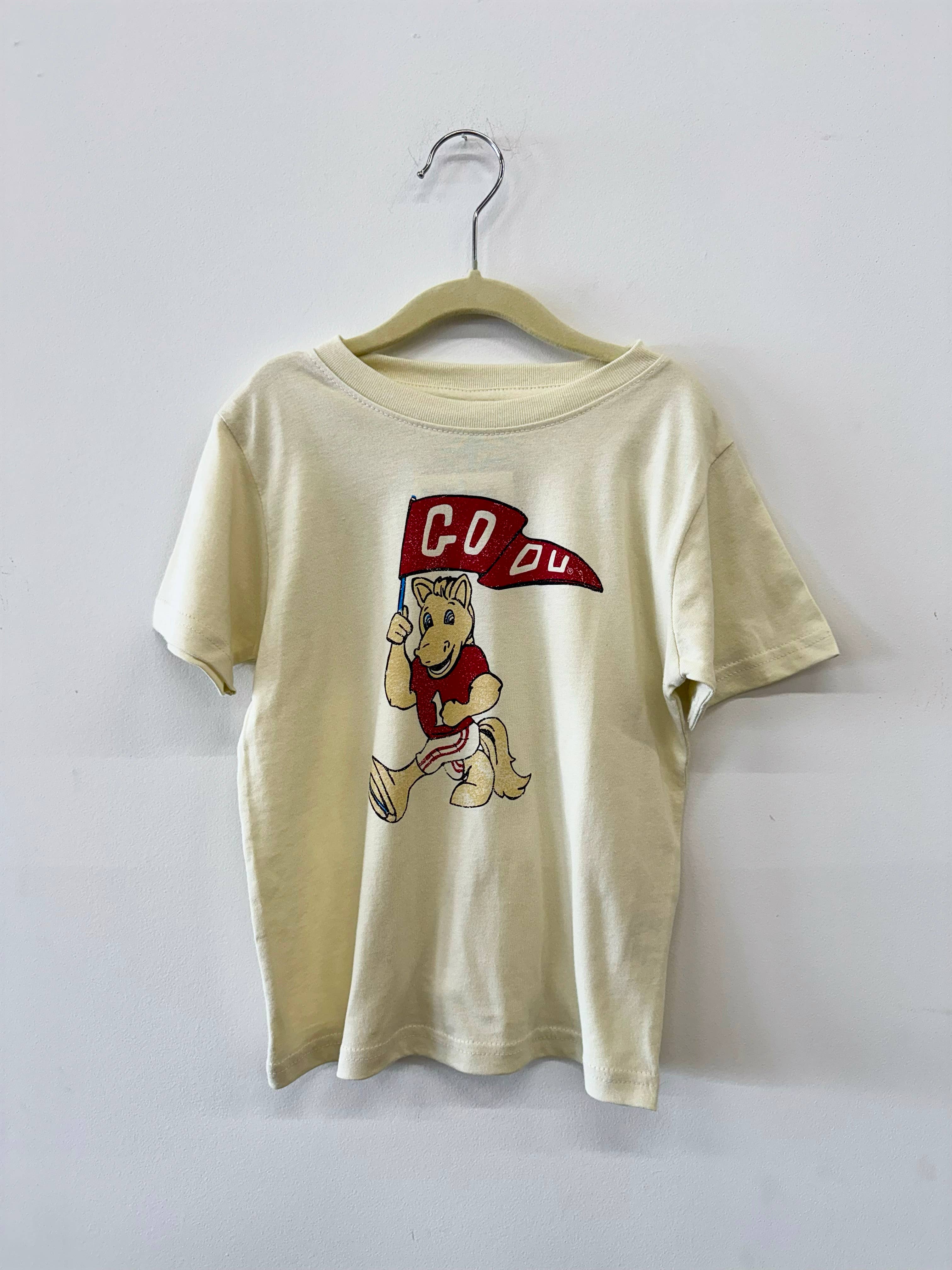 Children's Ou Sooners Mascot Flag Cream Tee Hoodie, Sweatshirt | PodTeesHub.com