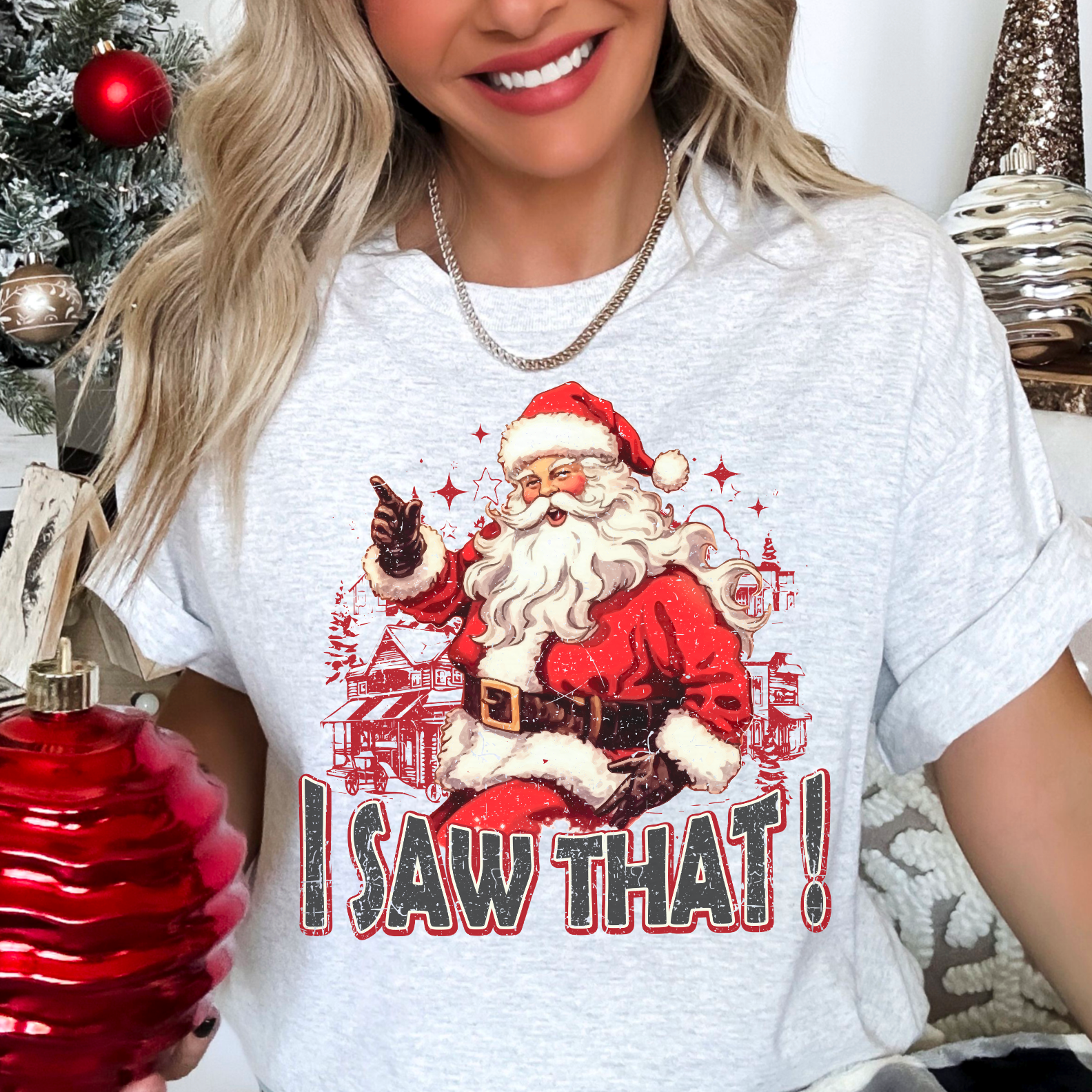 I Saw That Gildan Christmas Tee Hoodie, Sweatshirt | PodTeesHub.com