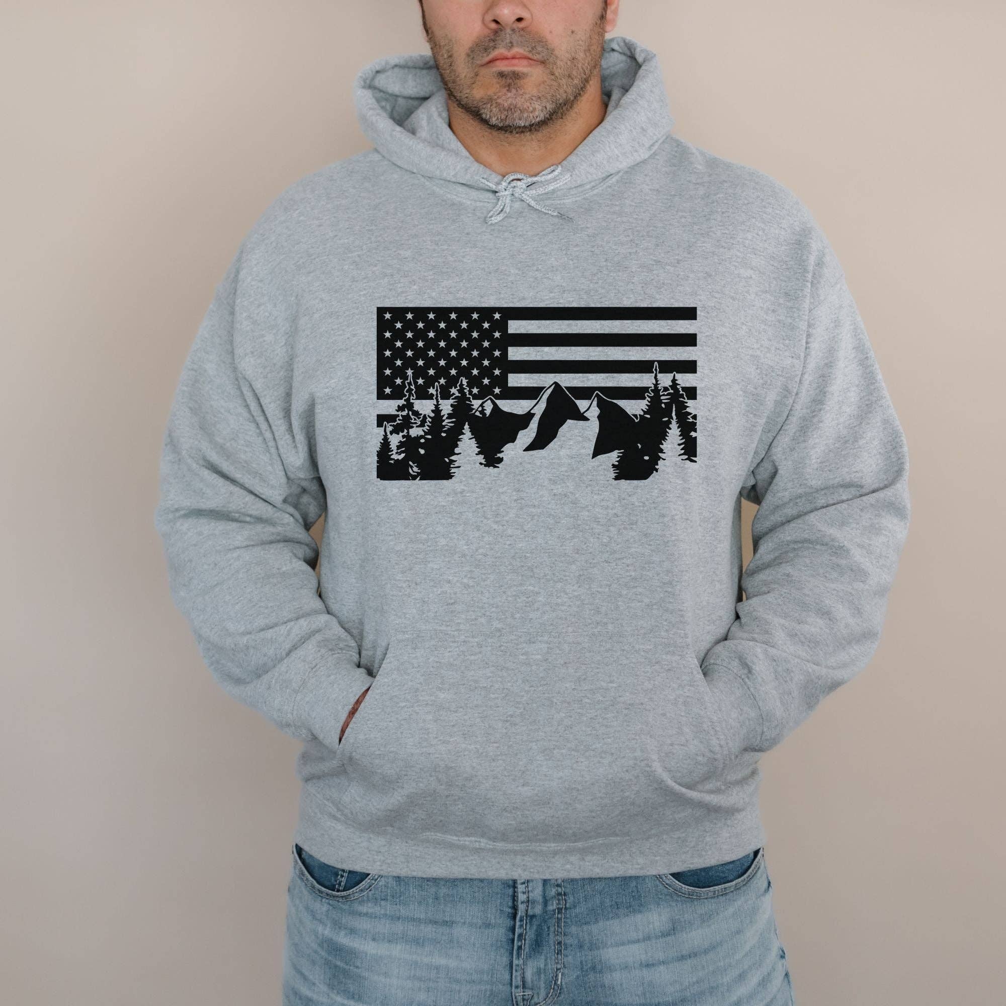 Patriotic Flag Nature Unisex Sweatshirt Hoodie/Crewneck T-Shirts | PodTeesHub.com