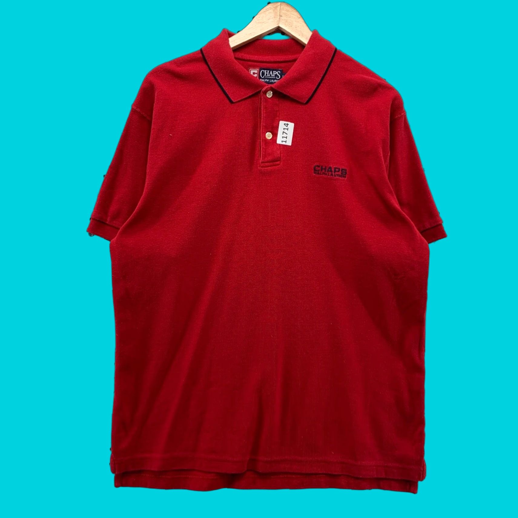 Ralph Lauren Vintage Chaps Ralph Lauren Polo Shirt Mens Large Red Embroidered Polo Shirt 90s Polo Me Hoodie, Sweatshirt