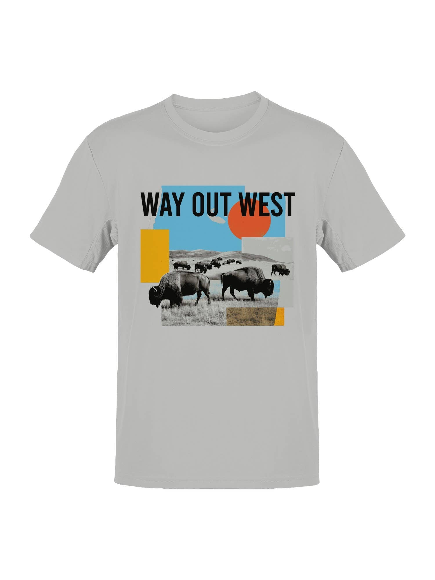 Way Out West Bison Art Men's T-Shirt Hoodie, Sweatshirt | PodTeesHub.com