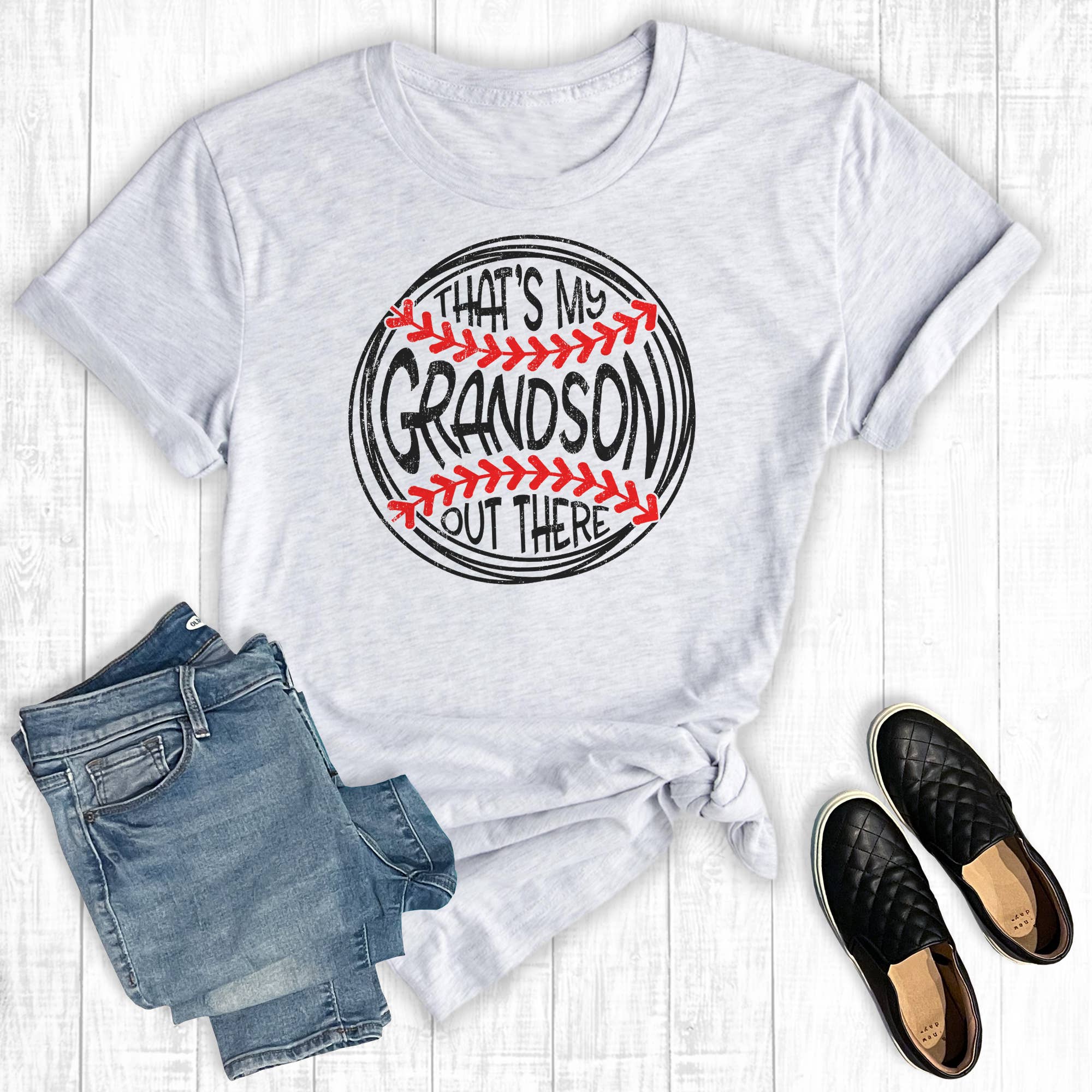 That's My Grandson Out There Graphic Tee Hoodie, Sweatshirt | PodTeesHub.com