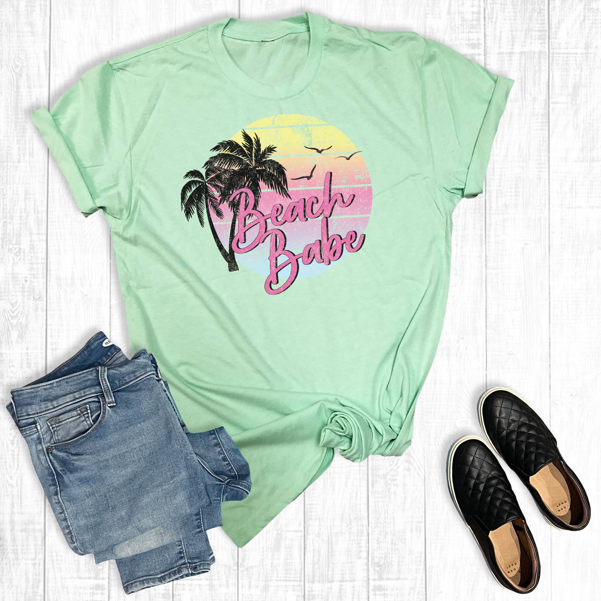 Summer Beach Babe Graphic Tee Hoodie, Sweatshirt | PodTeesHub.com