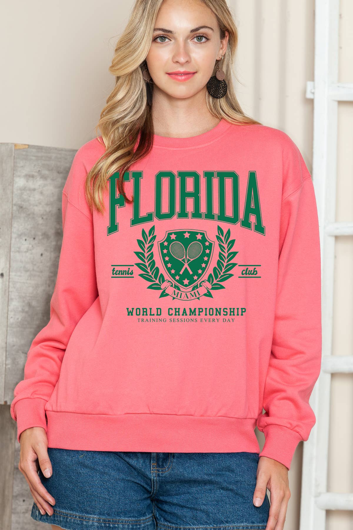 Women Florida Graphic Print Pullover Sweater Top T-Shirts, Hoodie, Sweatshirt | PodTeesHub.com