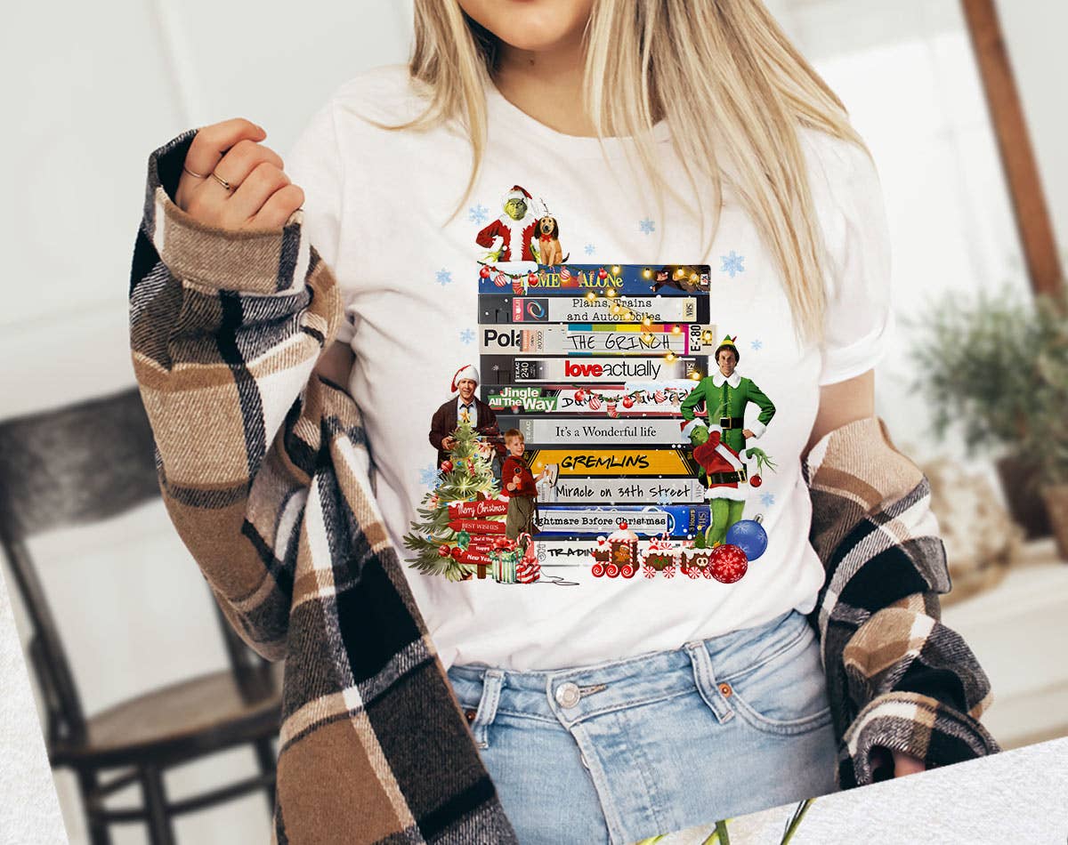 Christmas Movies Vhs Tapes - Elf Clark T-Shirt Hoodie, Sweatshirt | PodTeesHub.com