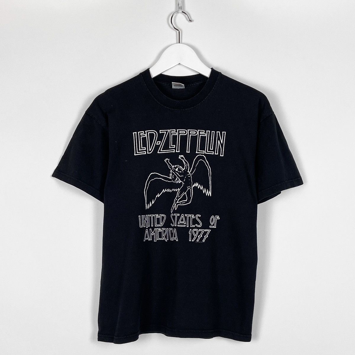 Led Zeppelin Vintage 00s 2000 Led Zeppelin Faded Usa 1977 Myth Gem Tee Hoodie, Sweatshirt | PodTeesHub.com